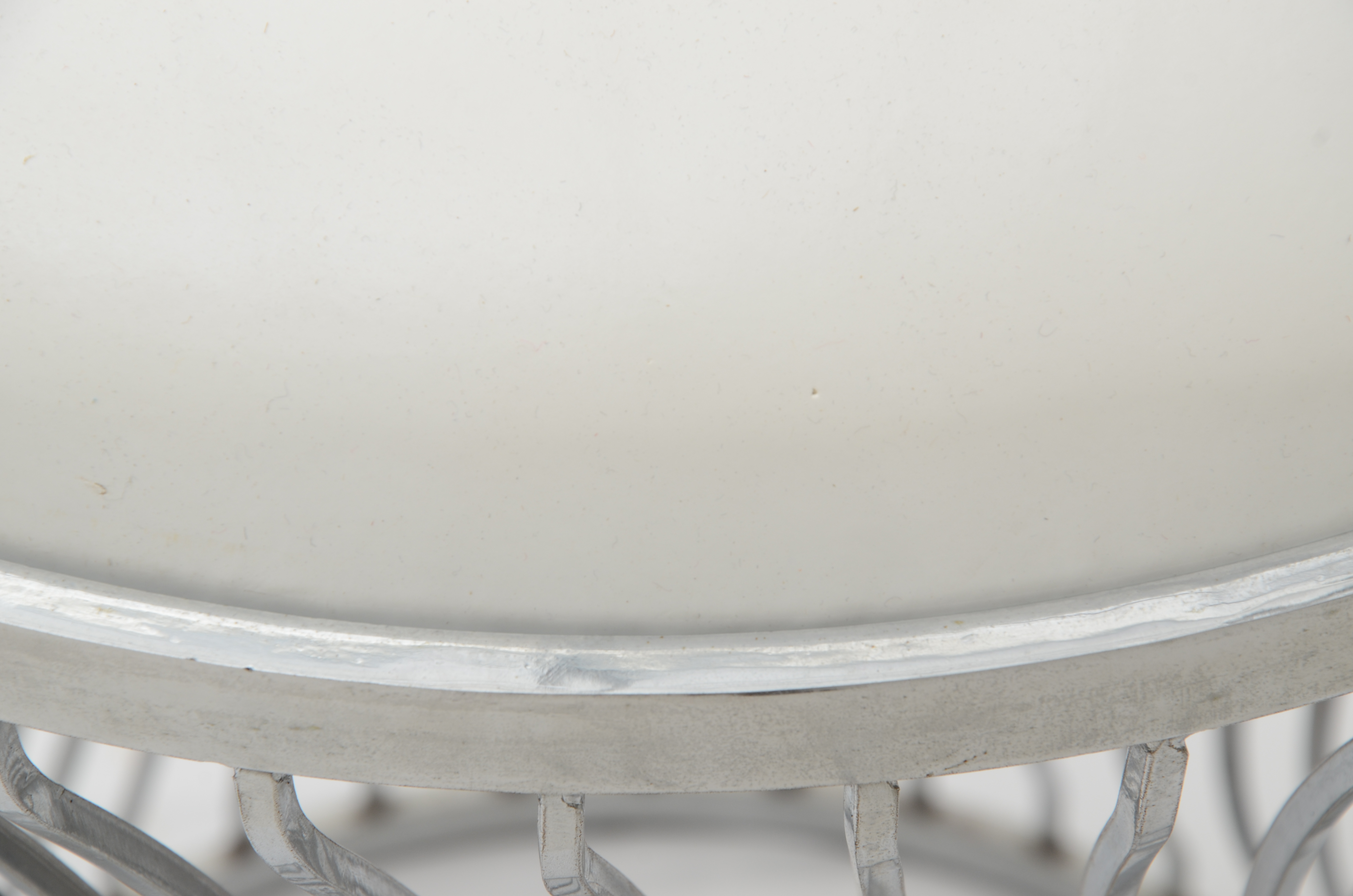 Pair of "Brooklyn Nights" Stools in White and Chrome