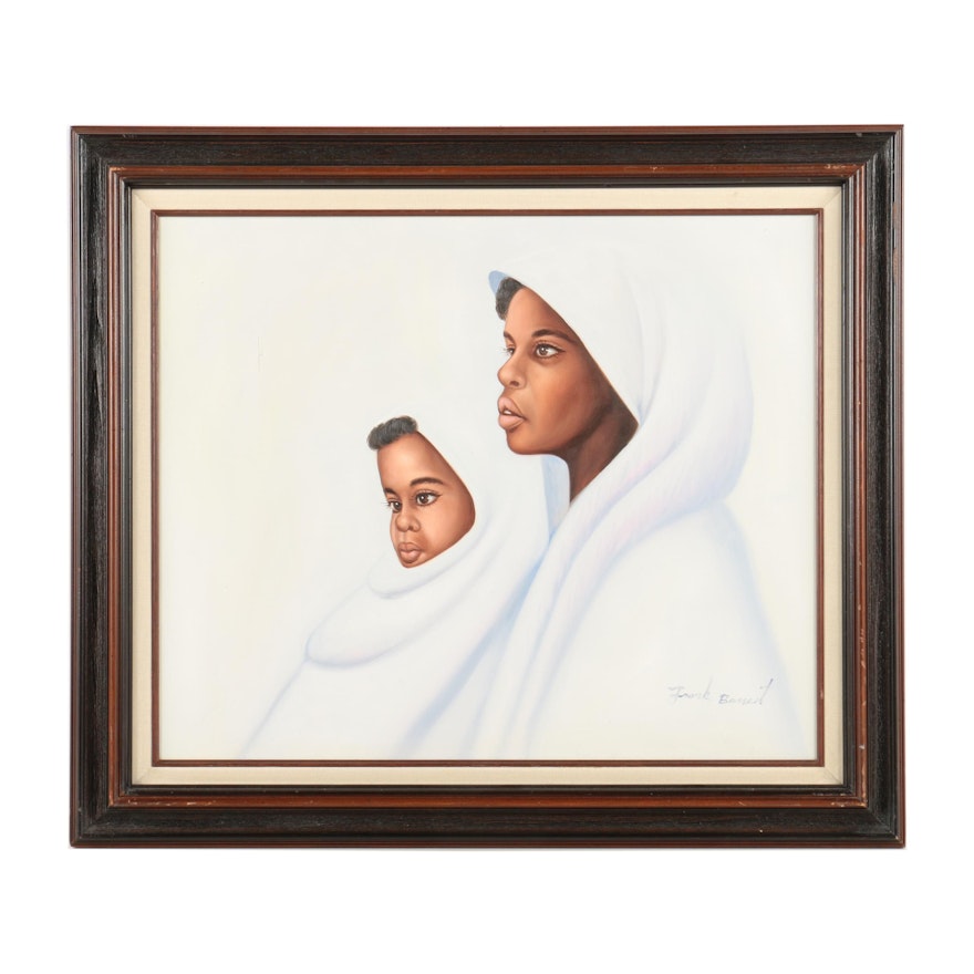Frank Benet Oil Painting of a Mother and Child