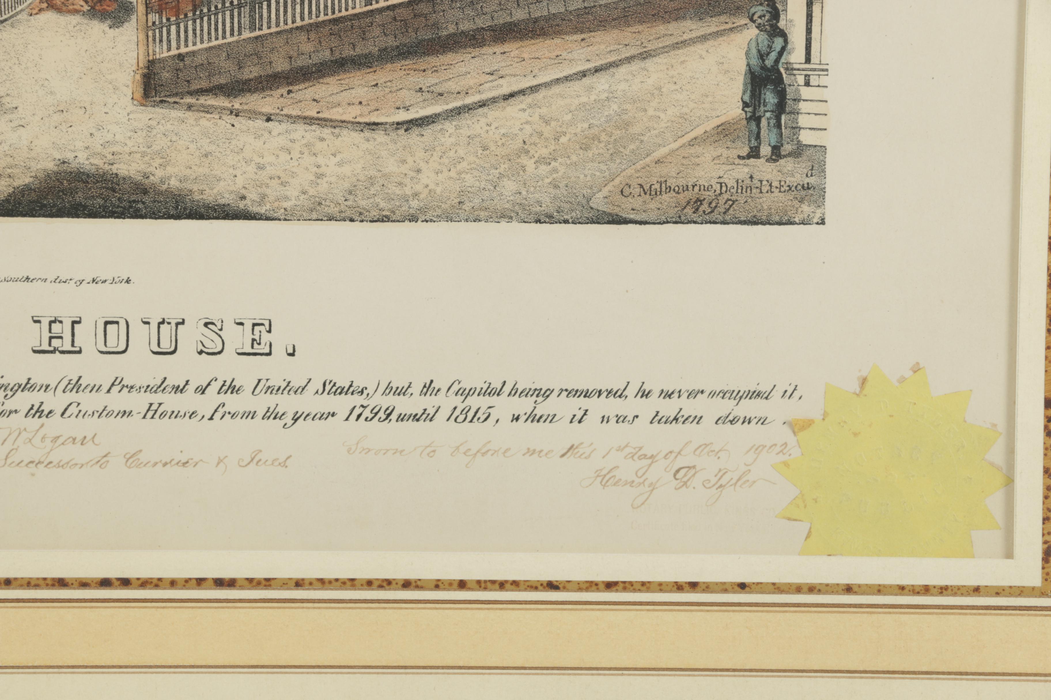 Colored Lithograph on Paper After W.J. Condit "The Government House"