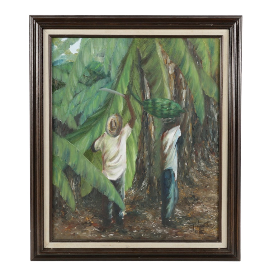 Robert Armstrong 1991 Oil Painting on Canvas "Jamaica"