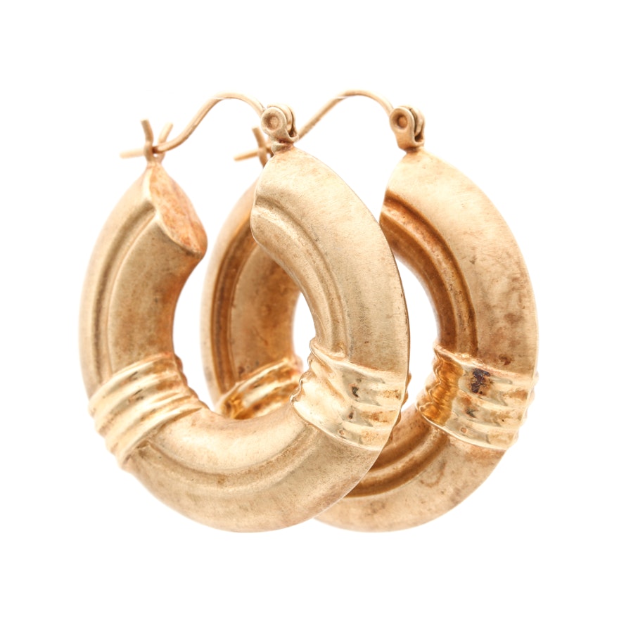 14K Yellow Gold Hoop Earrings