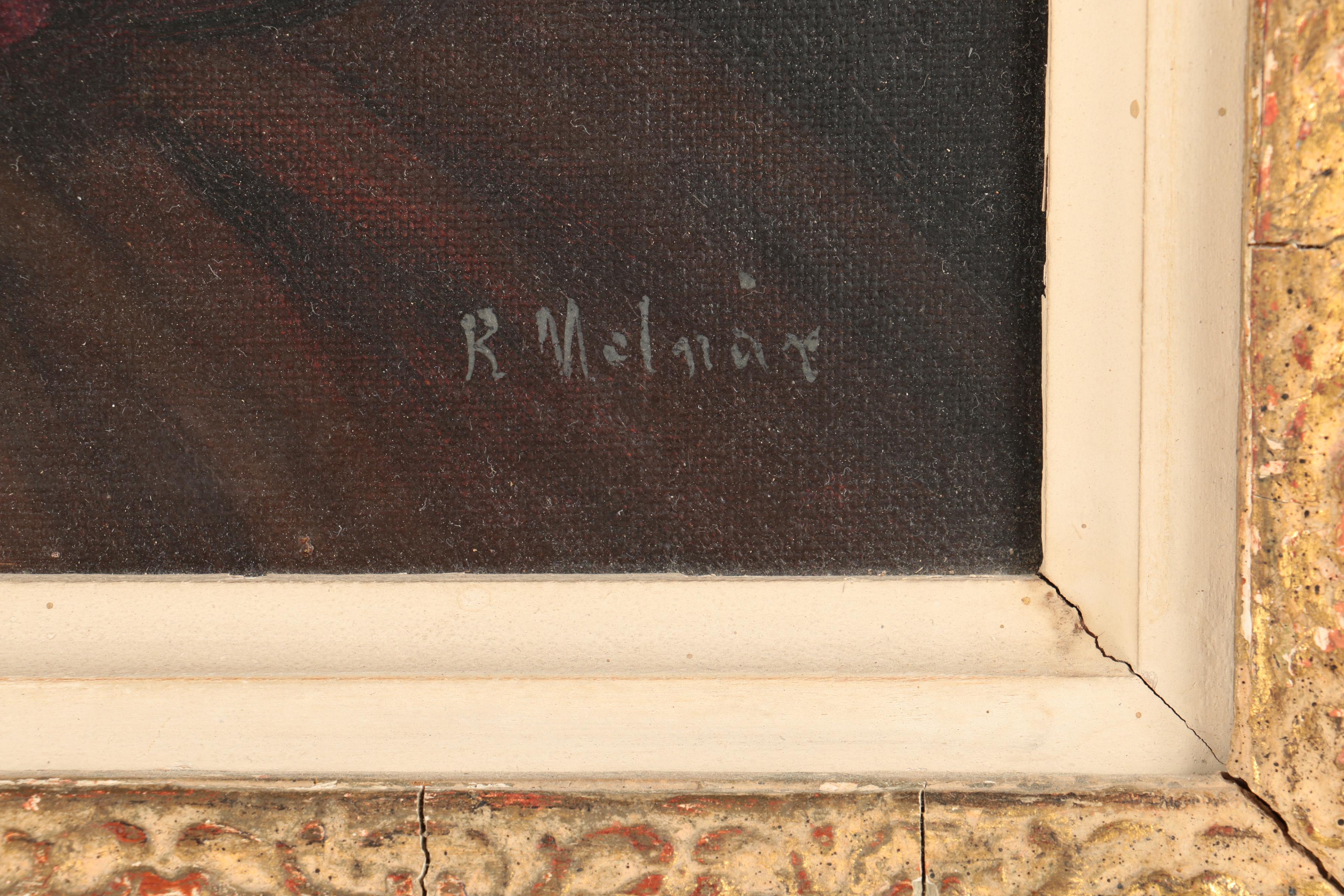 Lajos Rezes Molnár Oil on Canvas Portrait of a Young Woman