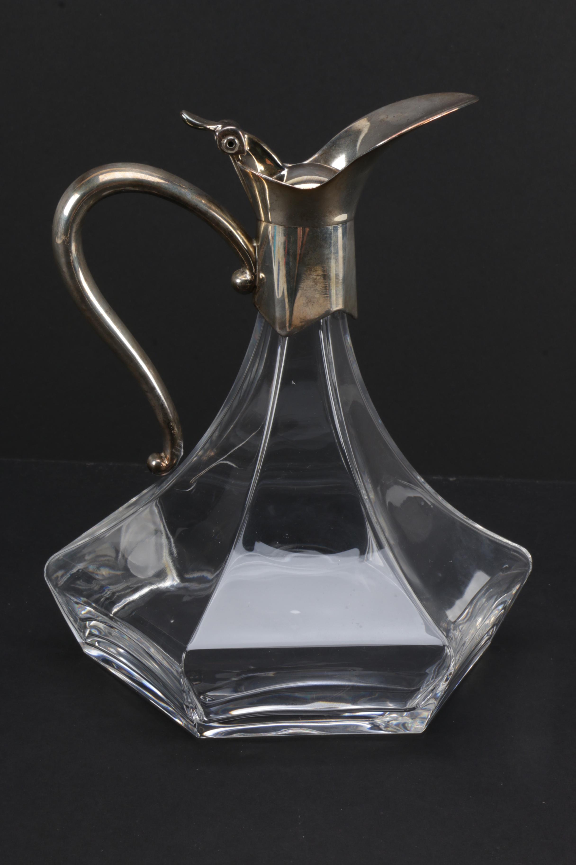 Glass and Silver Tone Decanters