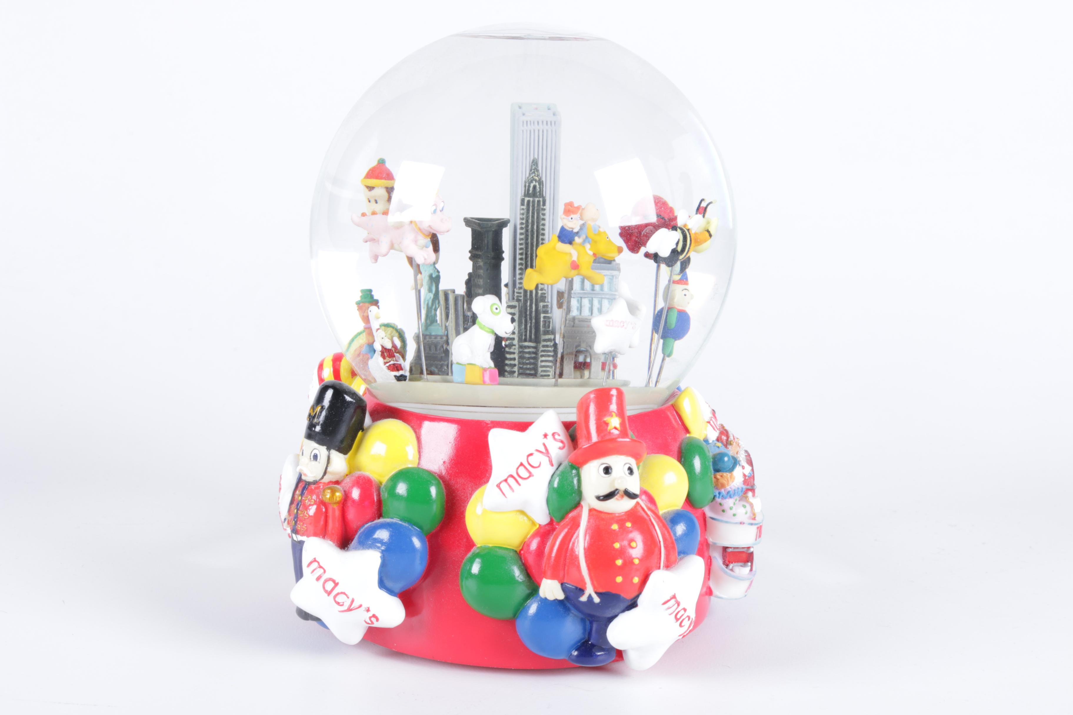 Pair of Macy's Thanksgiving Day Parade Snow Globes