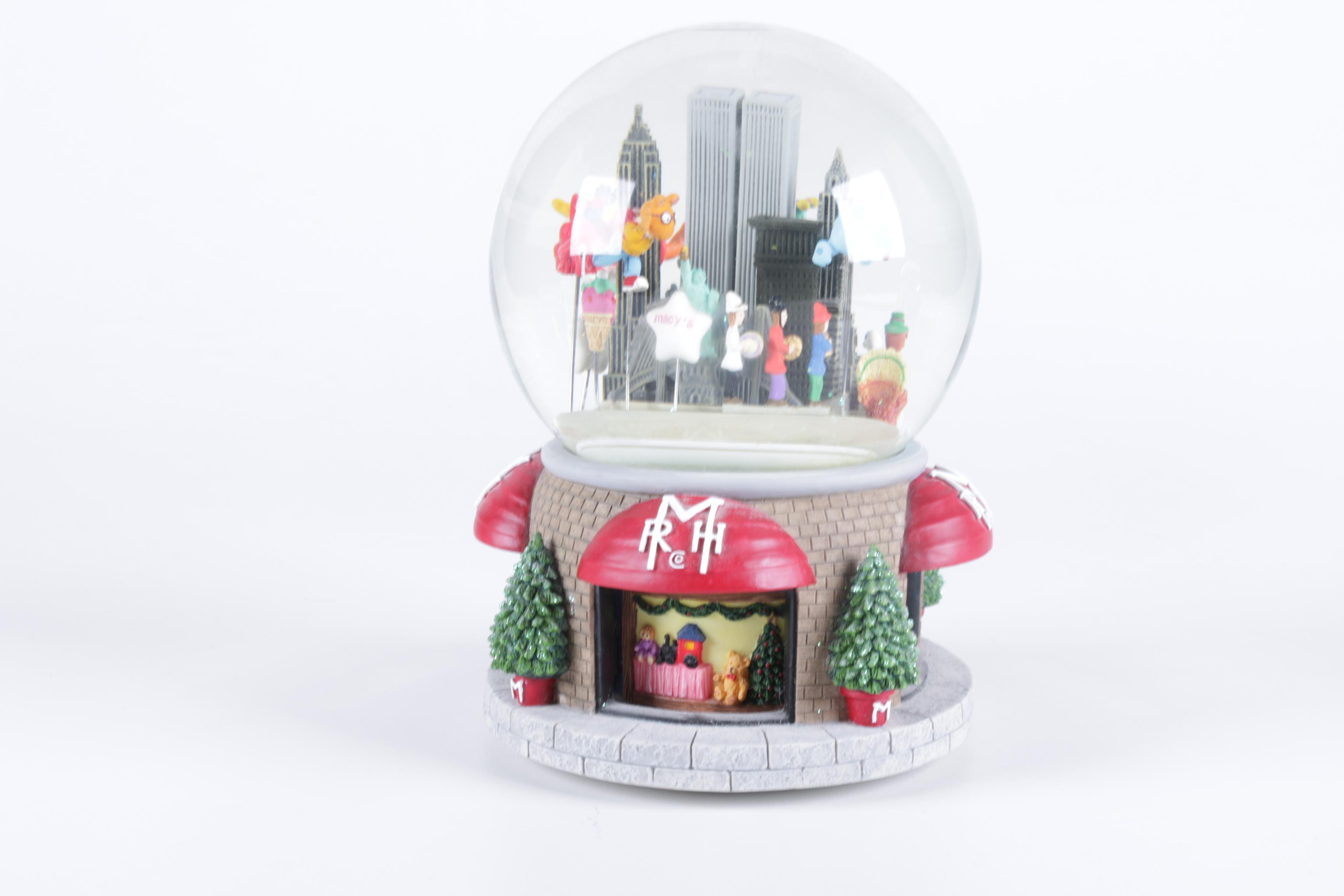 Pair of Macy's Thanksgiving Day Parade Snow Globes