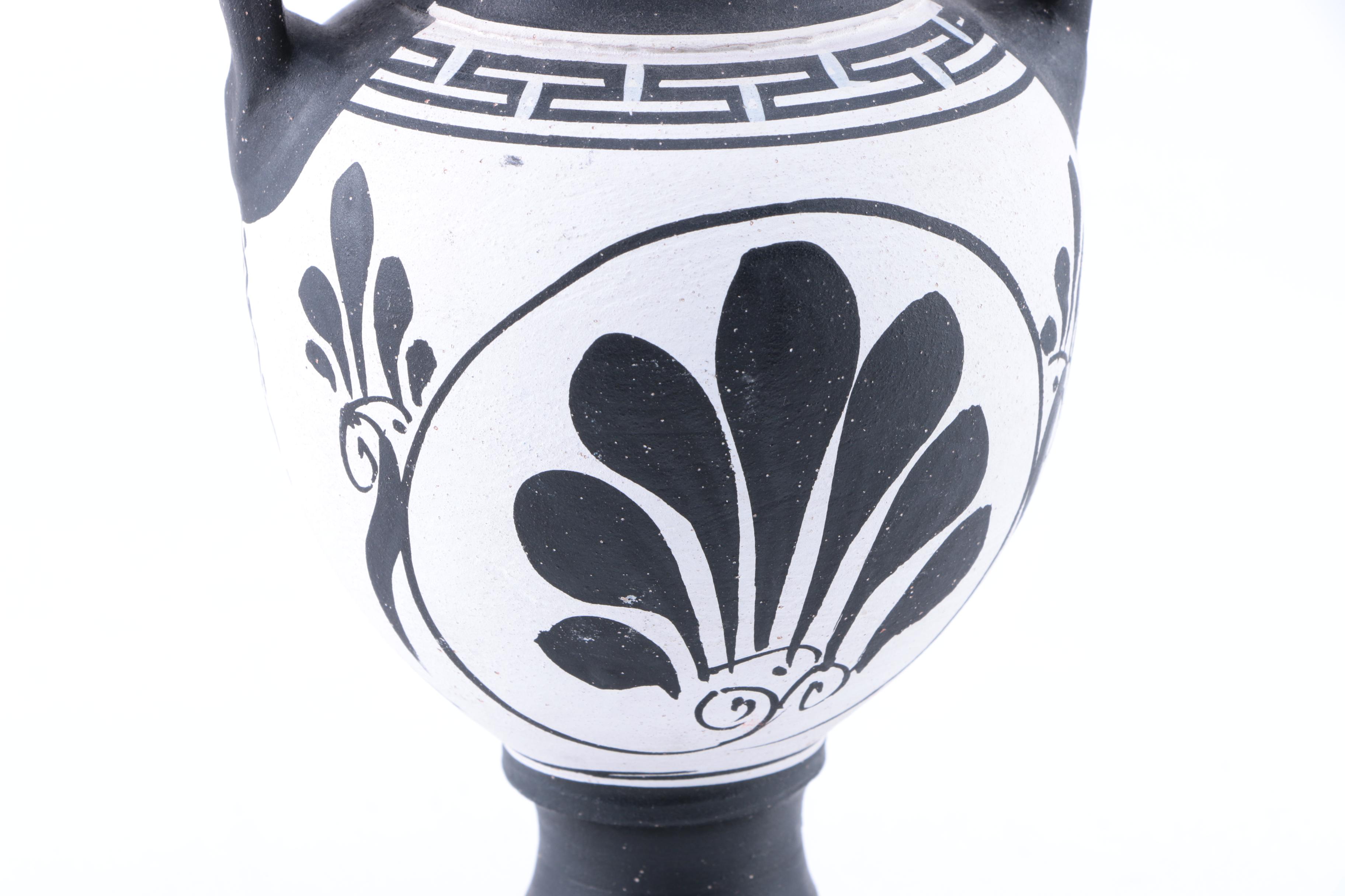 Greek Motif Ceramic Amphora Style Vase
