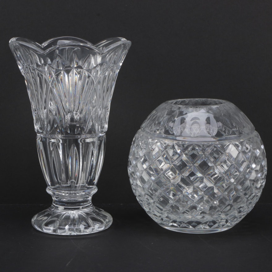 Shannon Crystal Designs of Ireland Vase with Rose Bowl