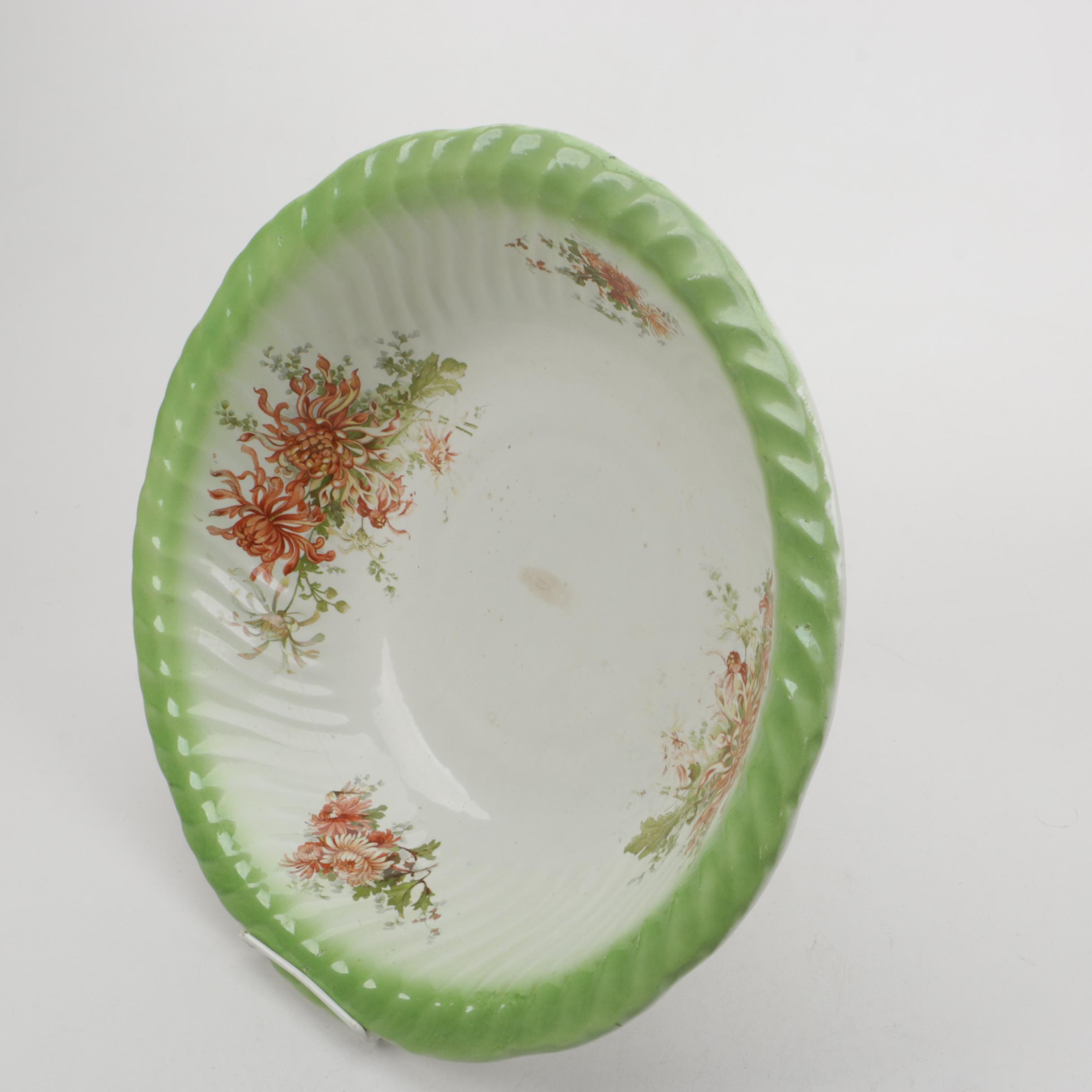 Vintage Glazed Ceramic Wash Basin