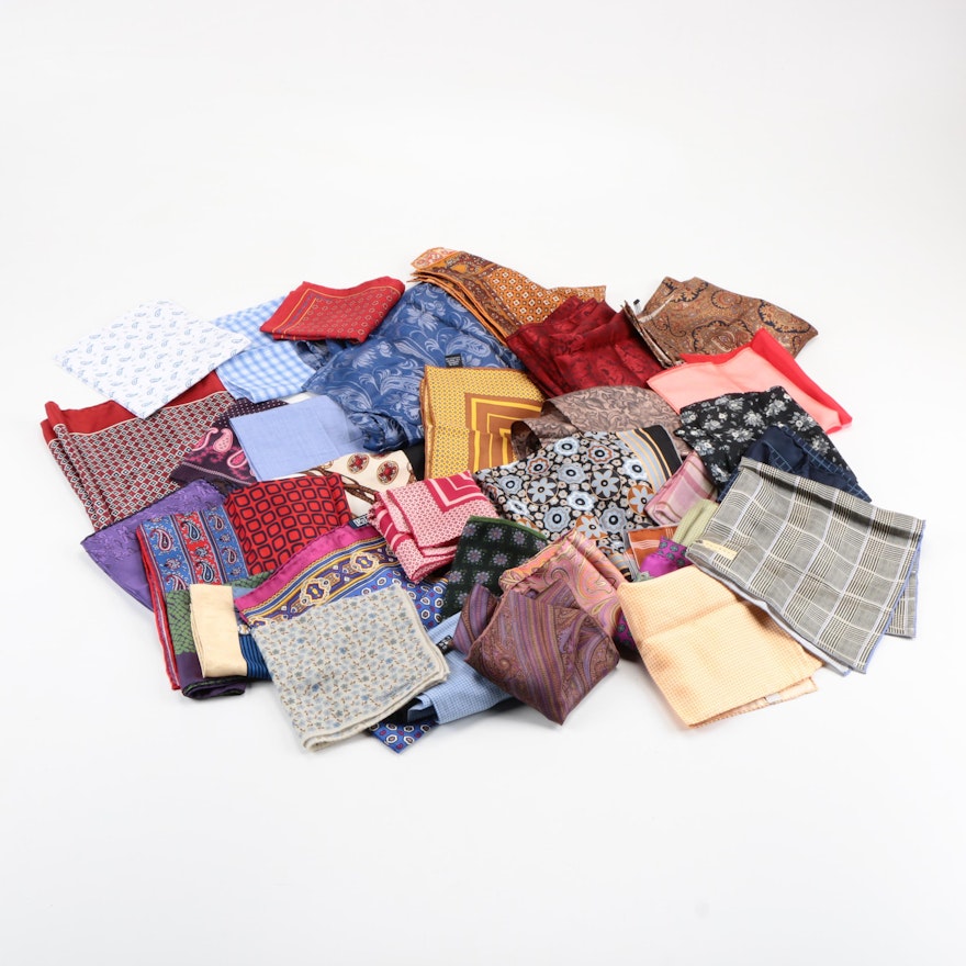 Pocket Squares Including POLO by Ralph Lauren and Robert Talbott