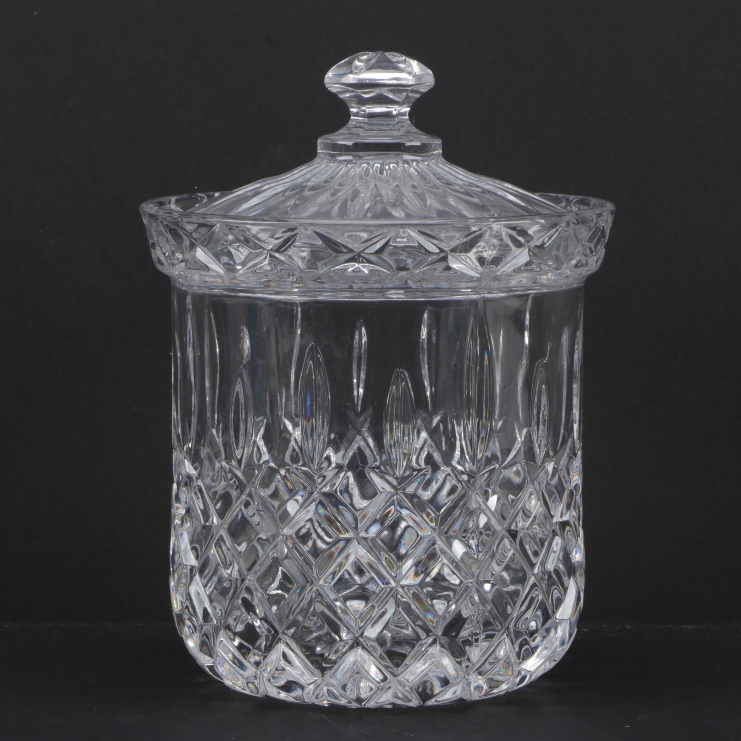 Pressed Glass Biscuit Barrel