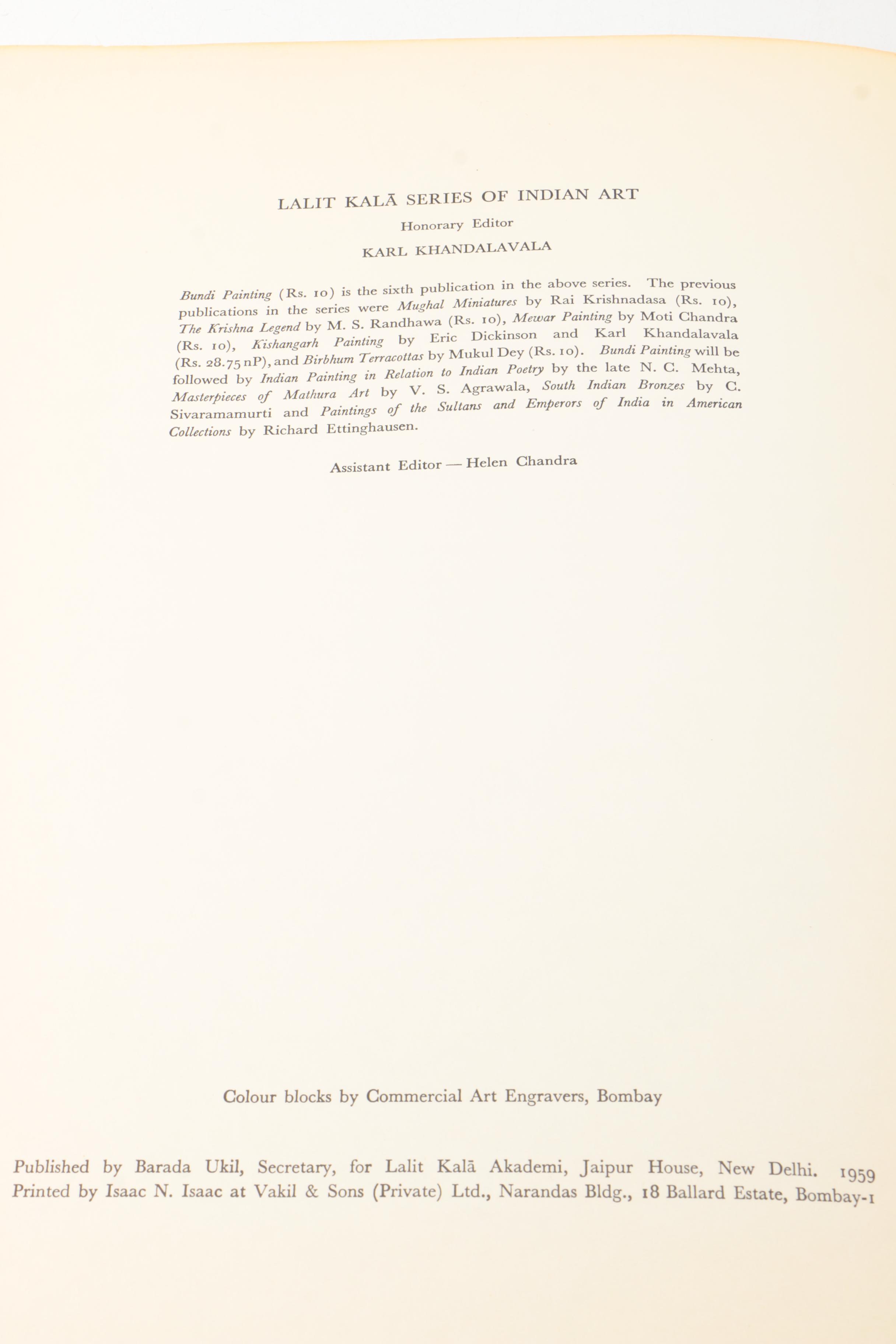 1959 "Bundi Painting" and 1957 "Mewar Painting" by Lalit Kala Akademi