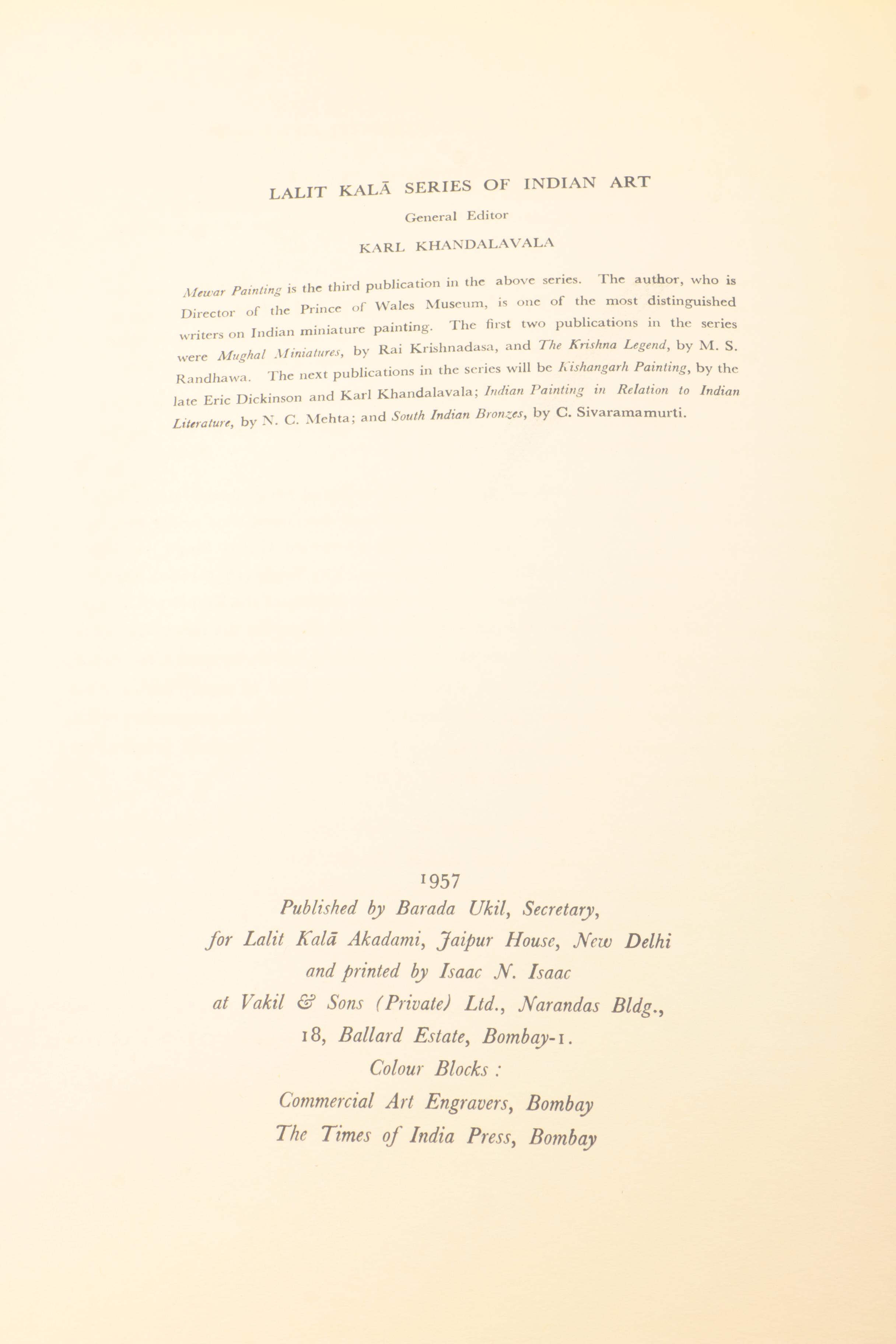 1959 "Bundi Painting" and 1957 "Mewar Painting" by Lalit Kala Akademi