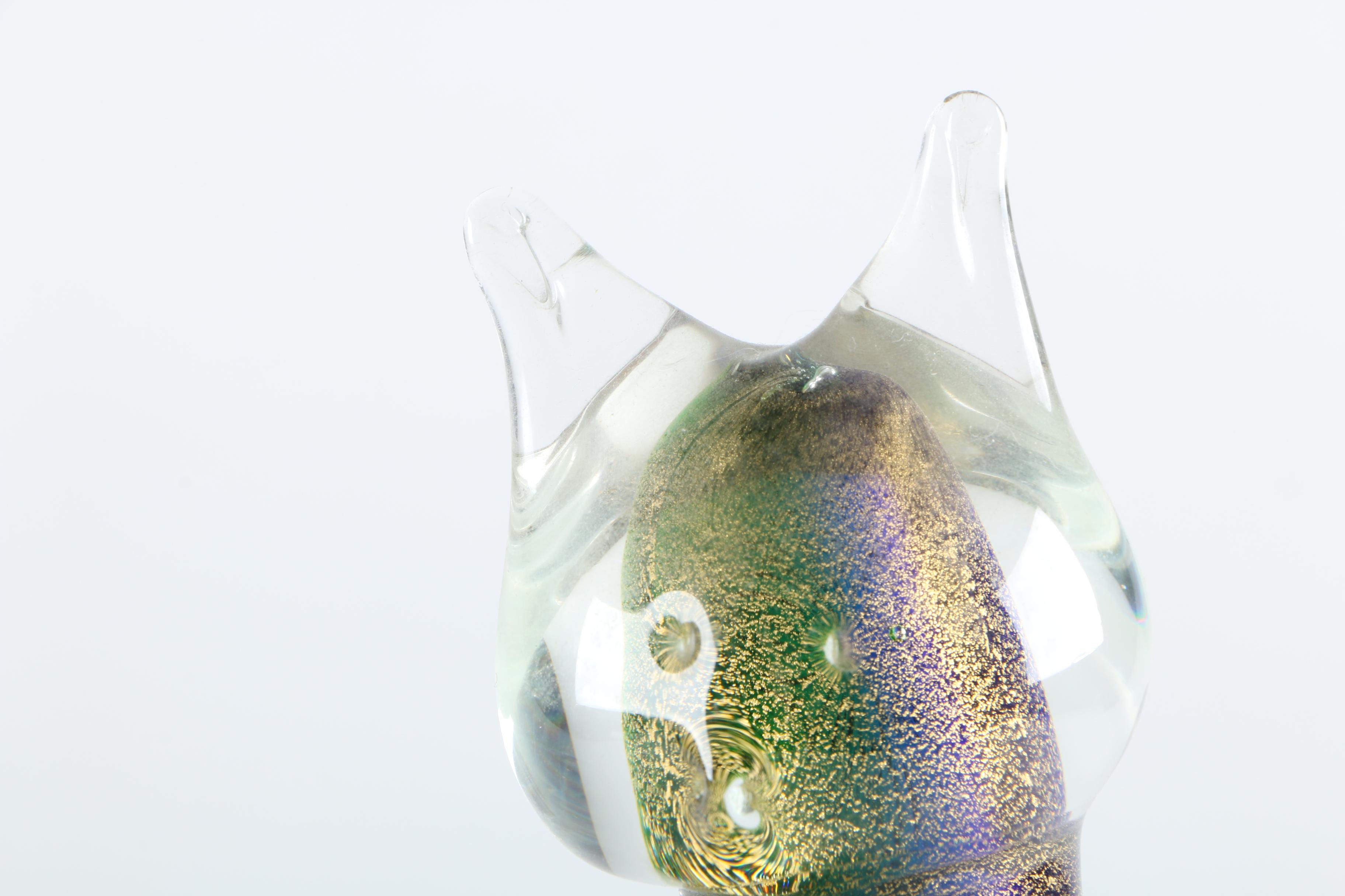Blown Art Glass Murano Cat Figurine