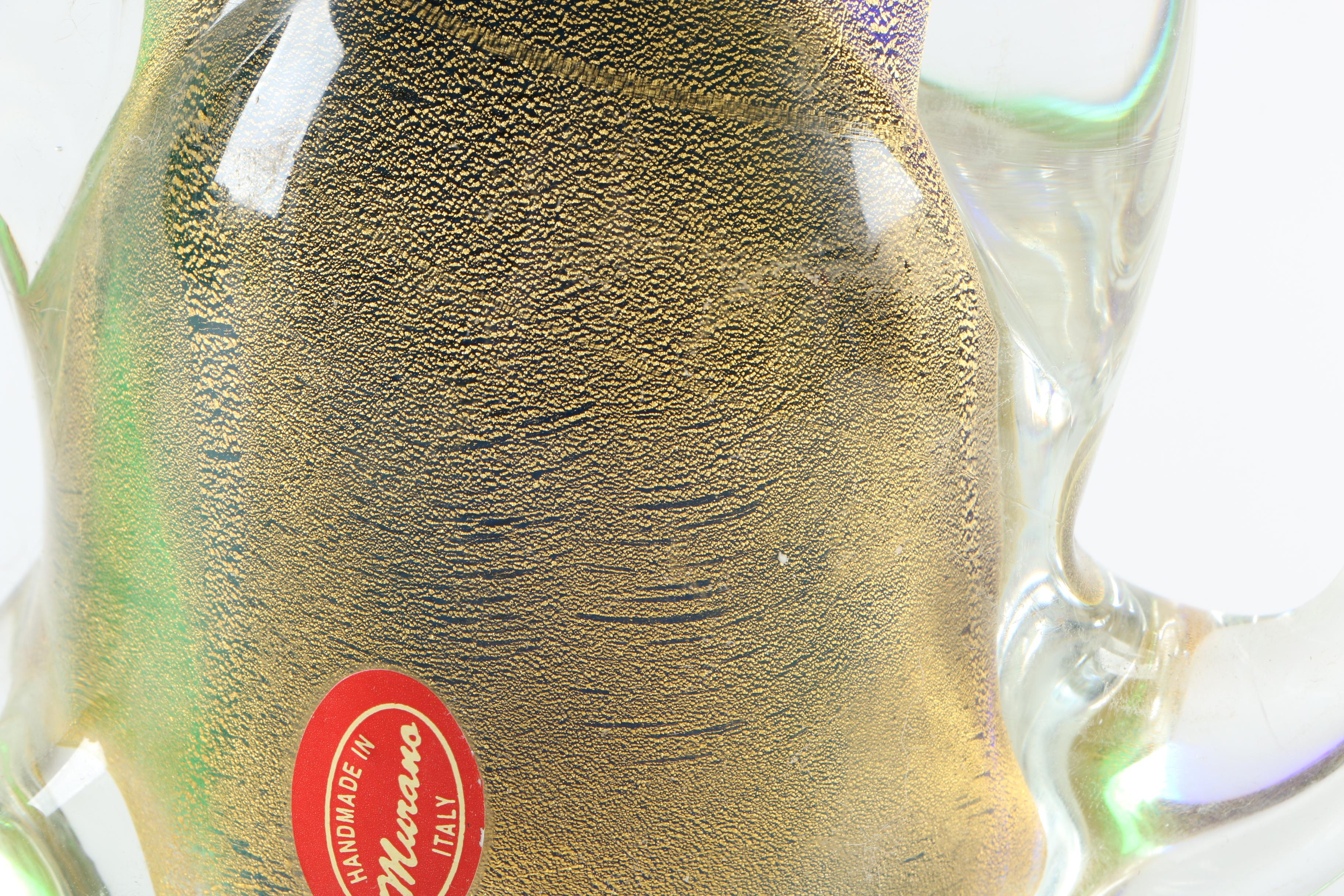 Blown Art Glass Murano Cat Figurine