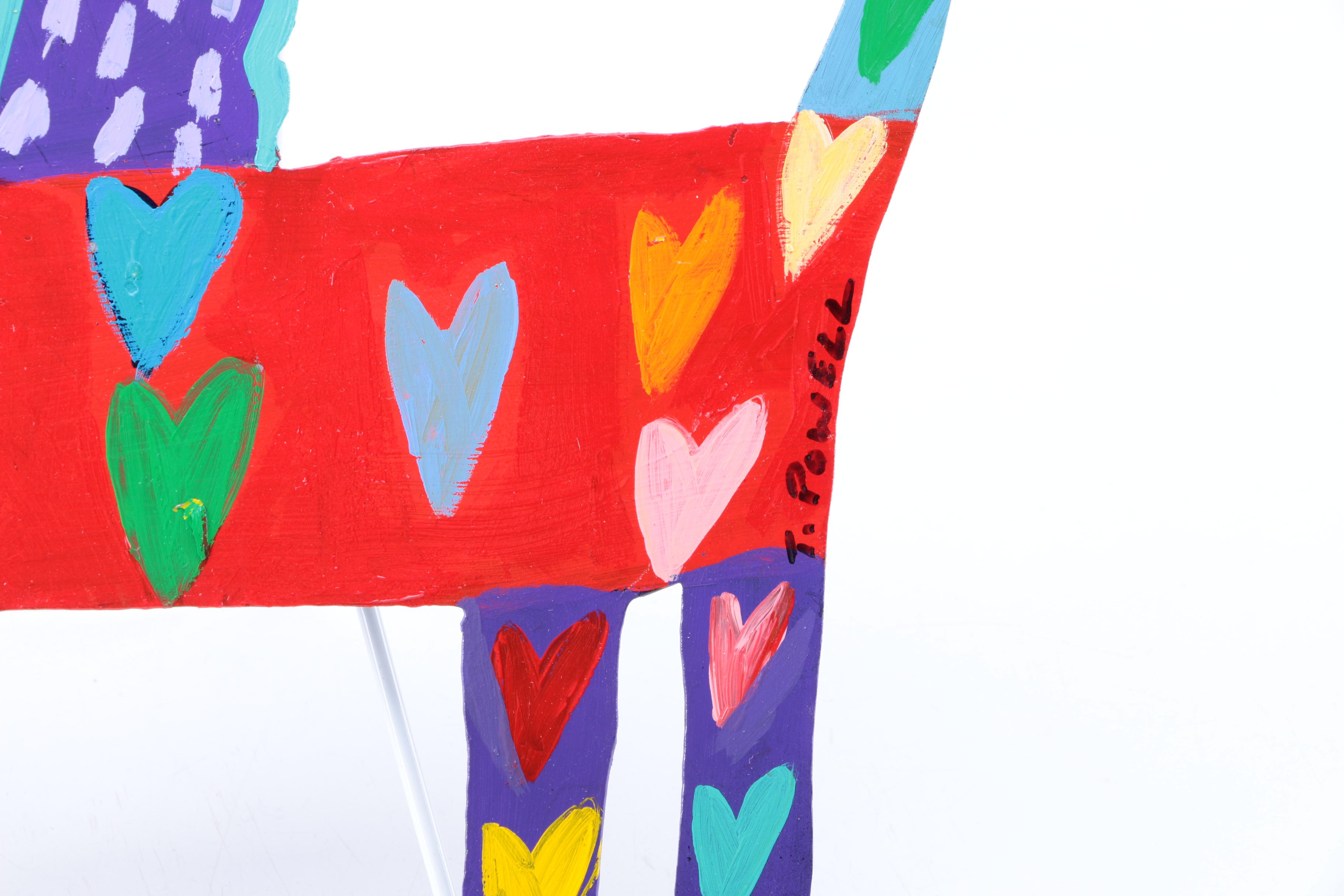 Painted Metal Cat Wall Decor