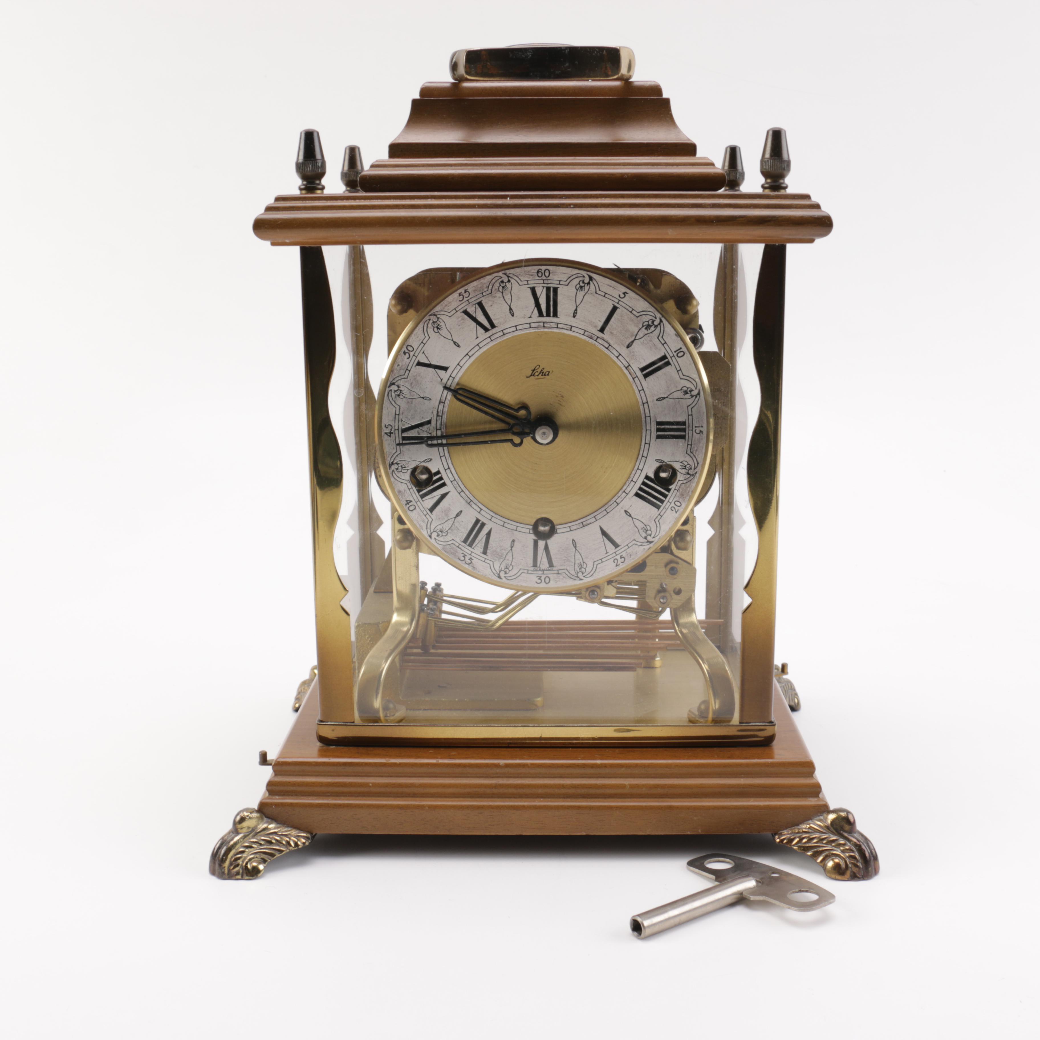 Vintage Schatz German Carriage Style Mantel Clock