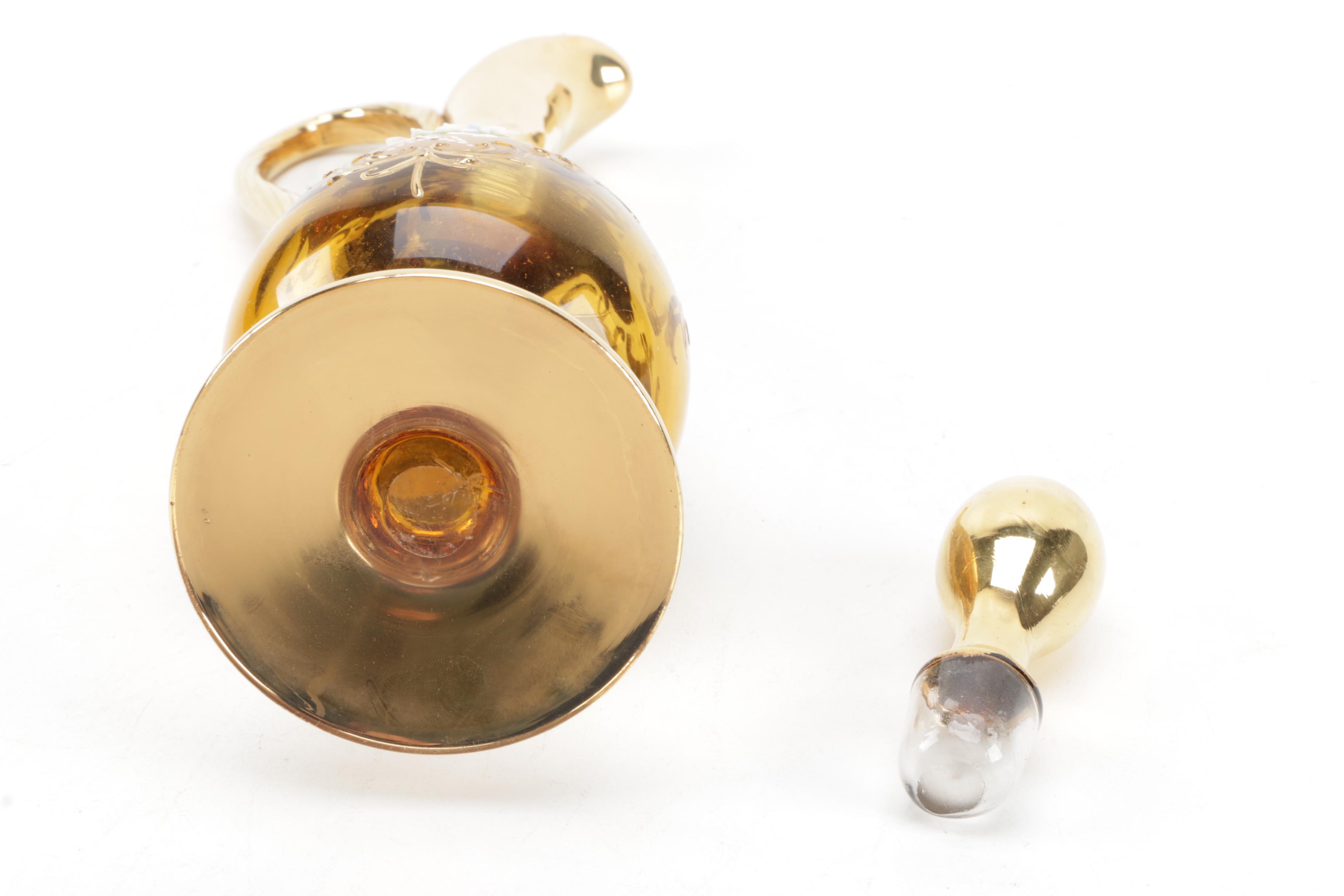 Hand Painted Bohemian Glass Decanter and Cordial Set