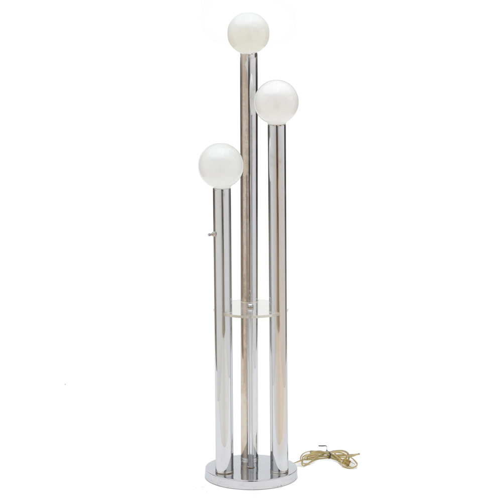 Vintage Mid Century Modern  Polished Chrome Floor Lamp