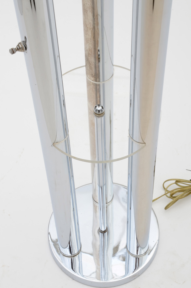 Vintage Mid Century Modern  Polished Chrome Floor Lamp