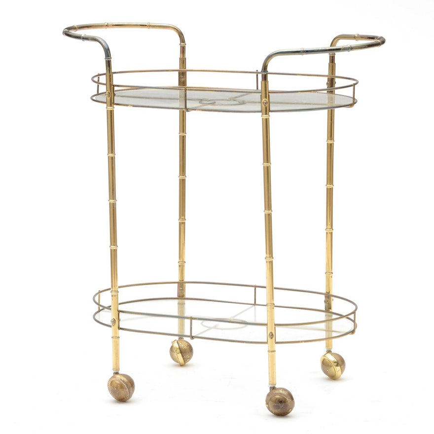 Vintage Brass Bar Cart