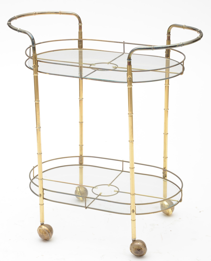 Vintage Brass Bar Cart