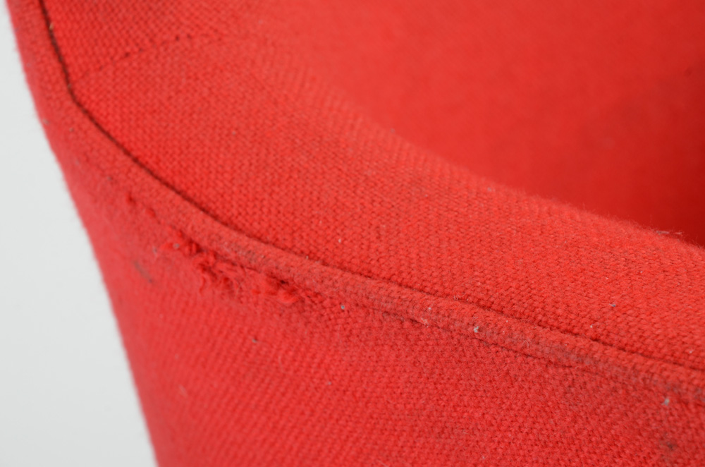 Pair of Two Vintage Red Upholstered Mid Century Modern