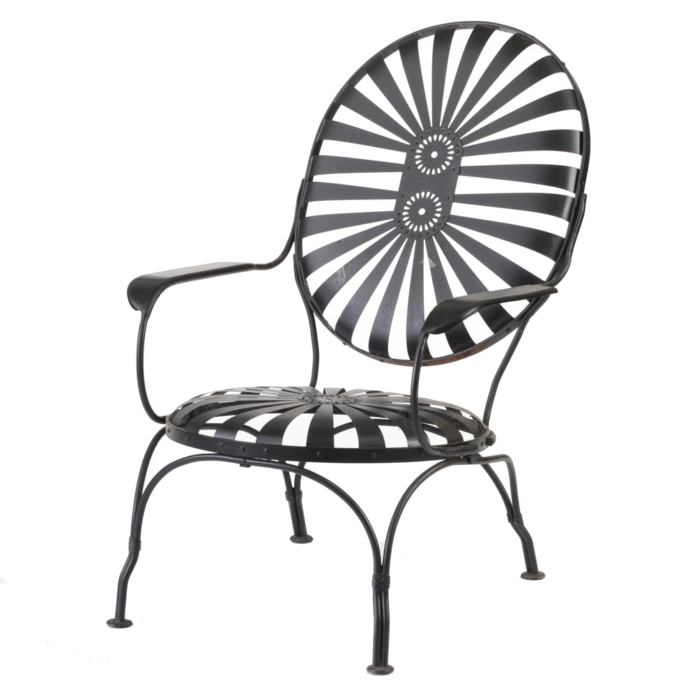 Vintage Mid-Century Francois Carre "Sunburst" Outdoor Lounge Chair