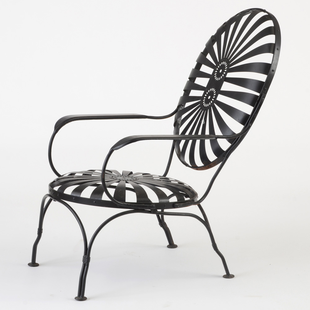 Vintage Mid-Century Francois Carre "Sunburst" Outdoor Lounge Chair