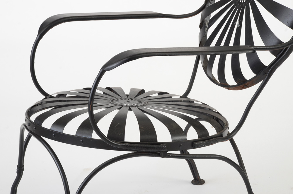 Vintage Mid-Century Francois Carre "Sunburst" Outdoor Lounge Chair