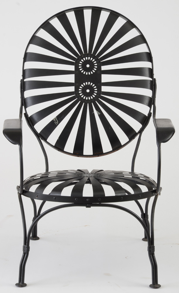 Vintage Mid-Century Francois Carre "Sunburst" Outdoor Lounge Chair