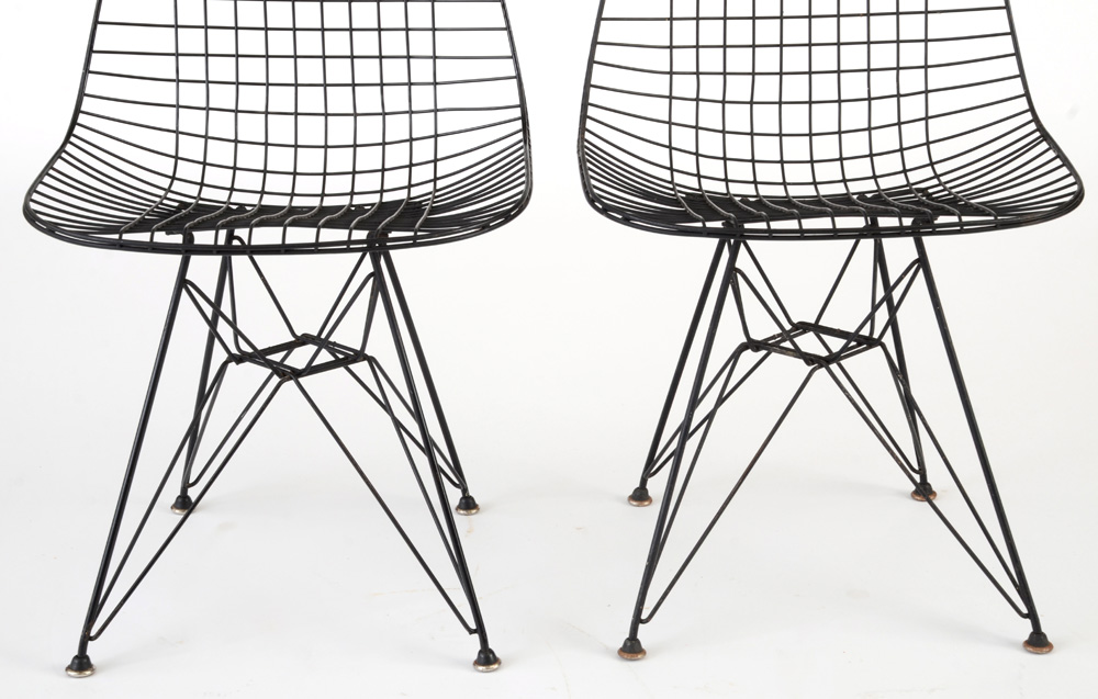 Set of Four Eames Style Wire Chairs