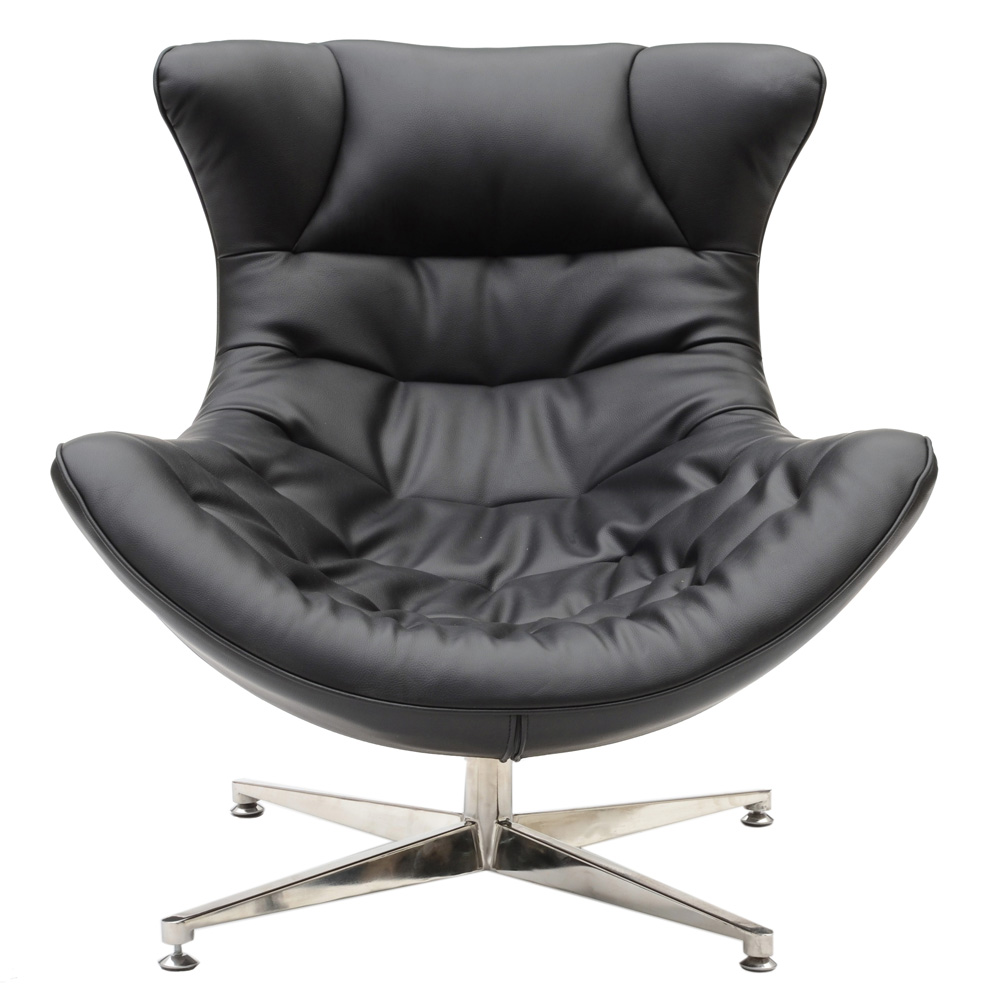 Black Vinyl Cocoon Chair