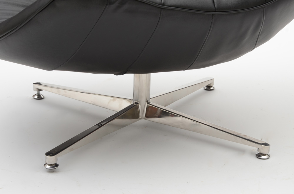 Black Vinyl Cocoon Chair