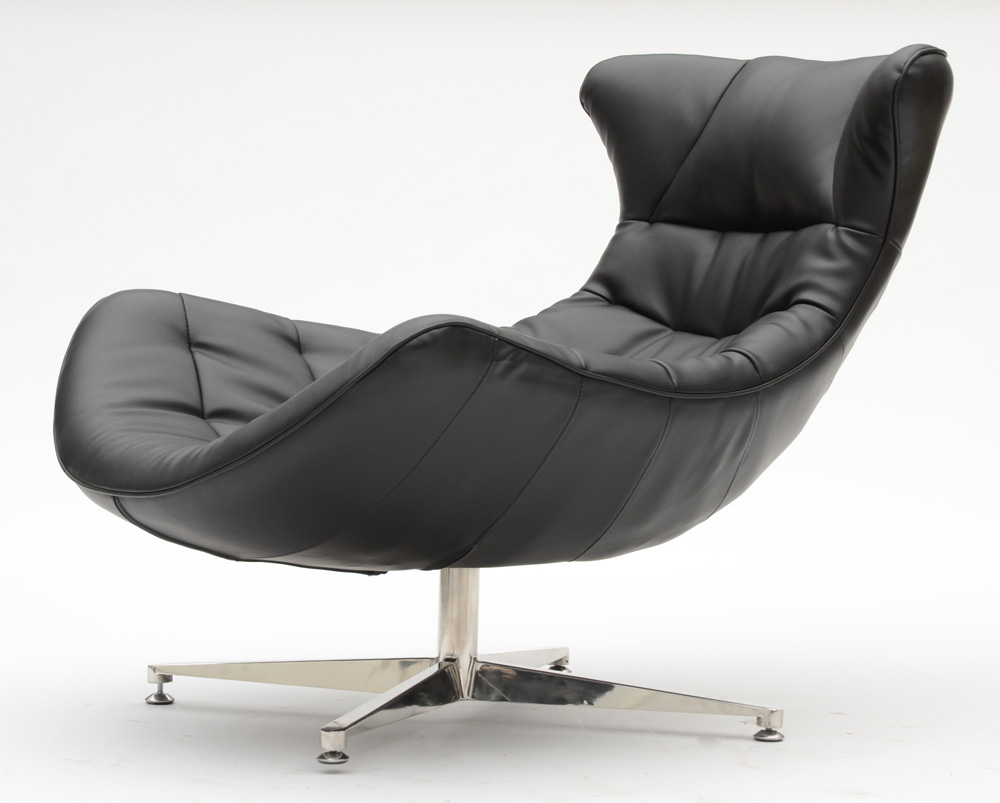 Black Vinyl Cocoon Chair
