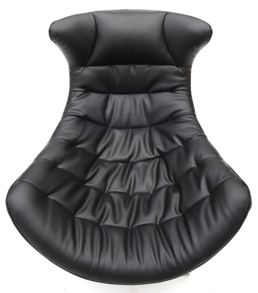 Black Vinyl Cocoon Chair