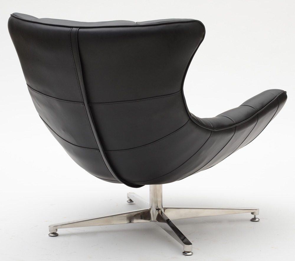 Black Vinyl Cocoon Chair