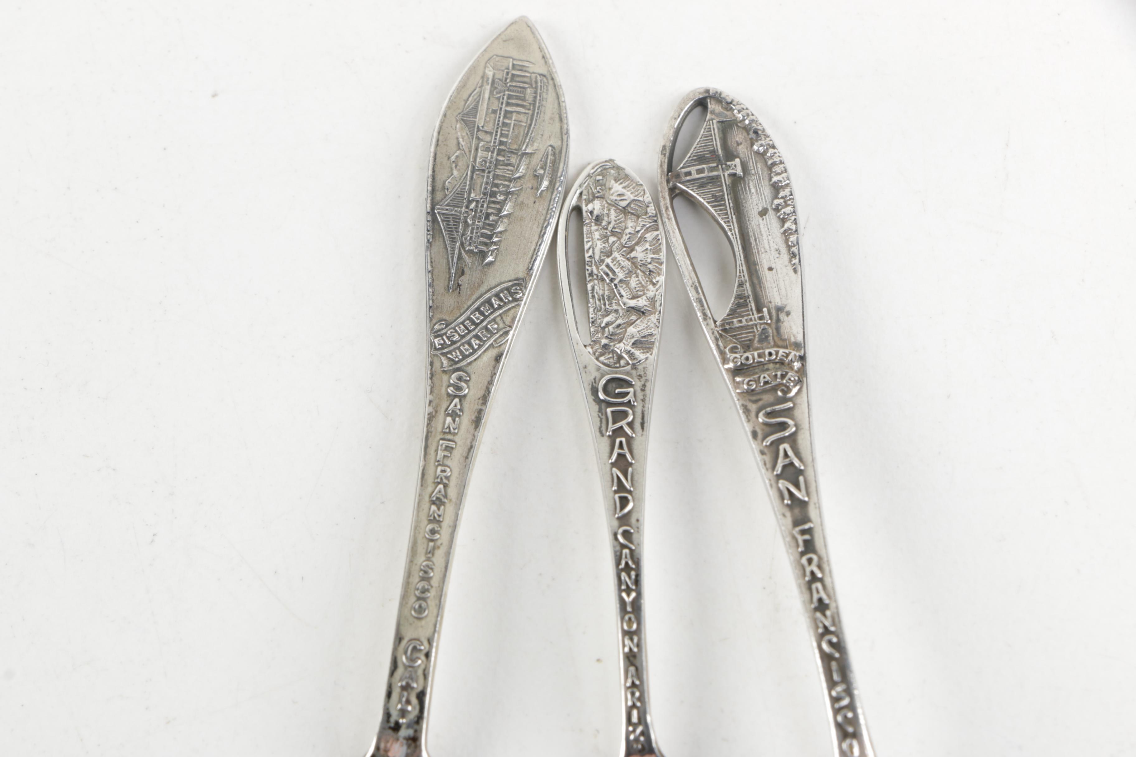 Sterling Silver Souvenir Spoons Including Alvin