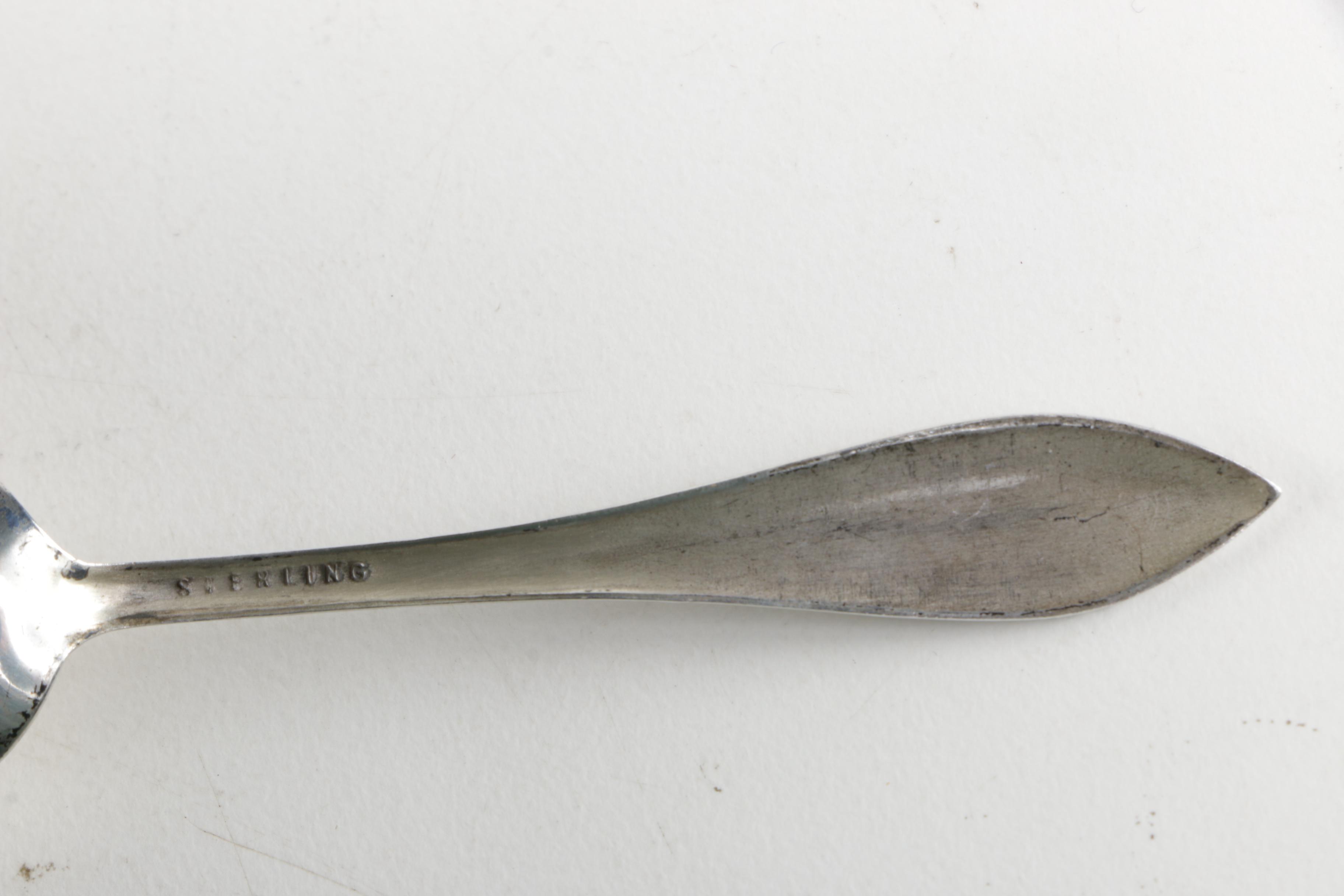 Sterling Silver Souvenir Spoons Including Alvin