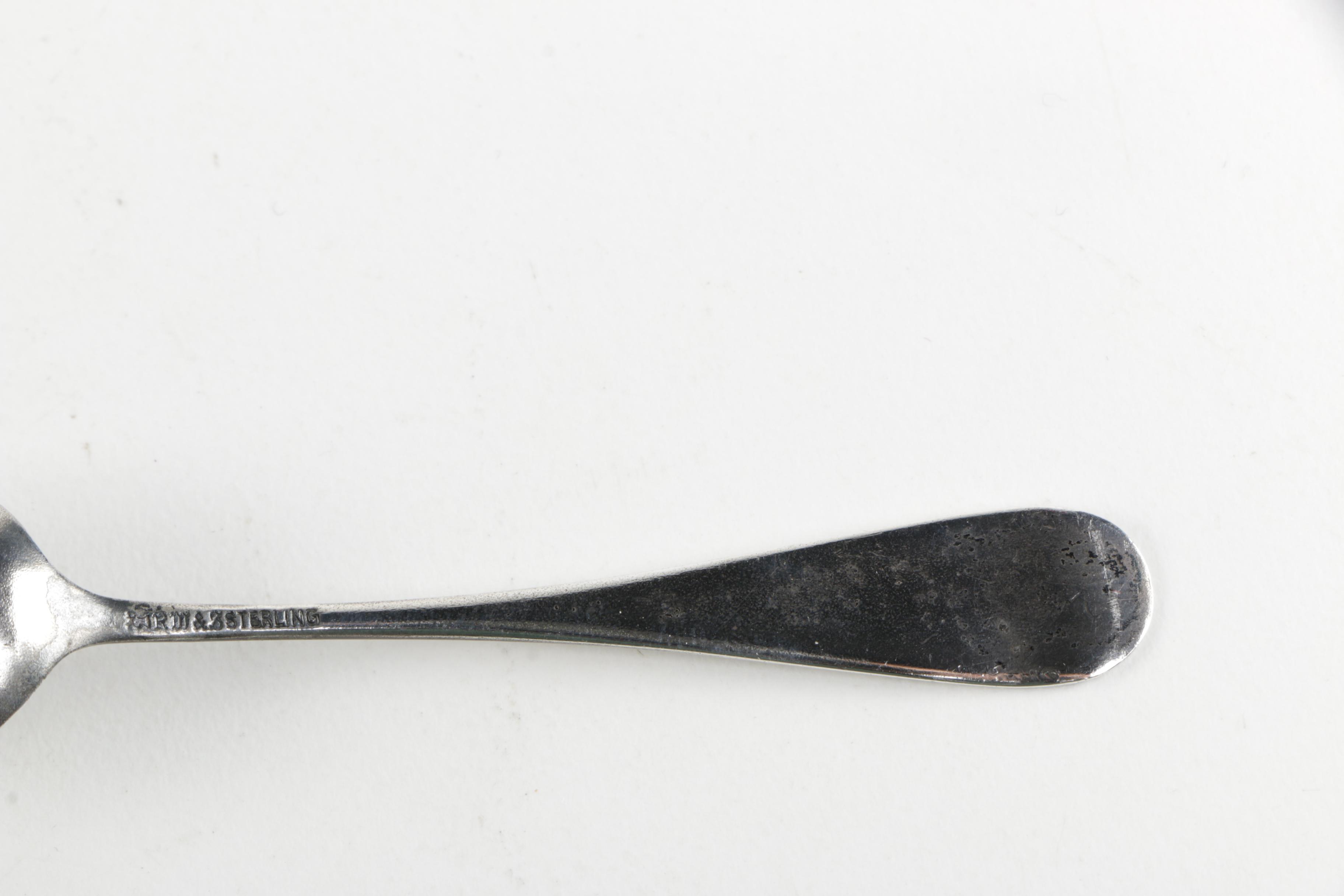 Sterling Silver Souvenir Spoons Including Alvin