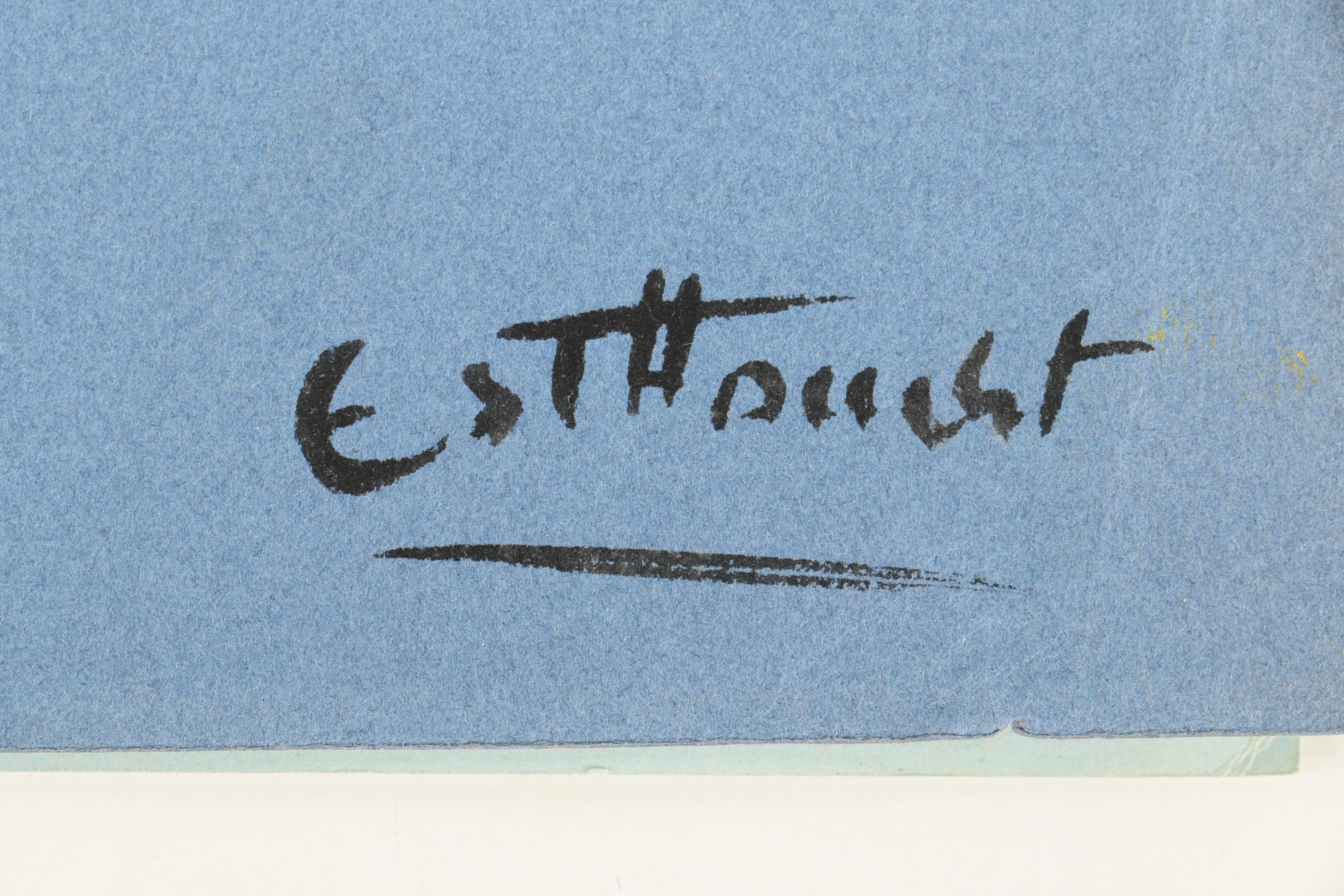 Collection of Abstract Gouache and Oil Paintings on Paper