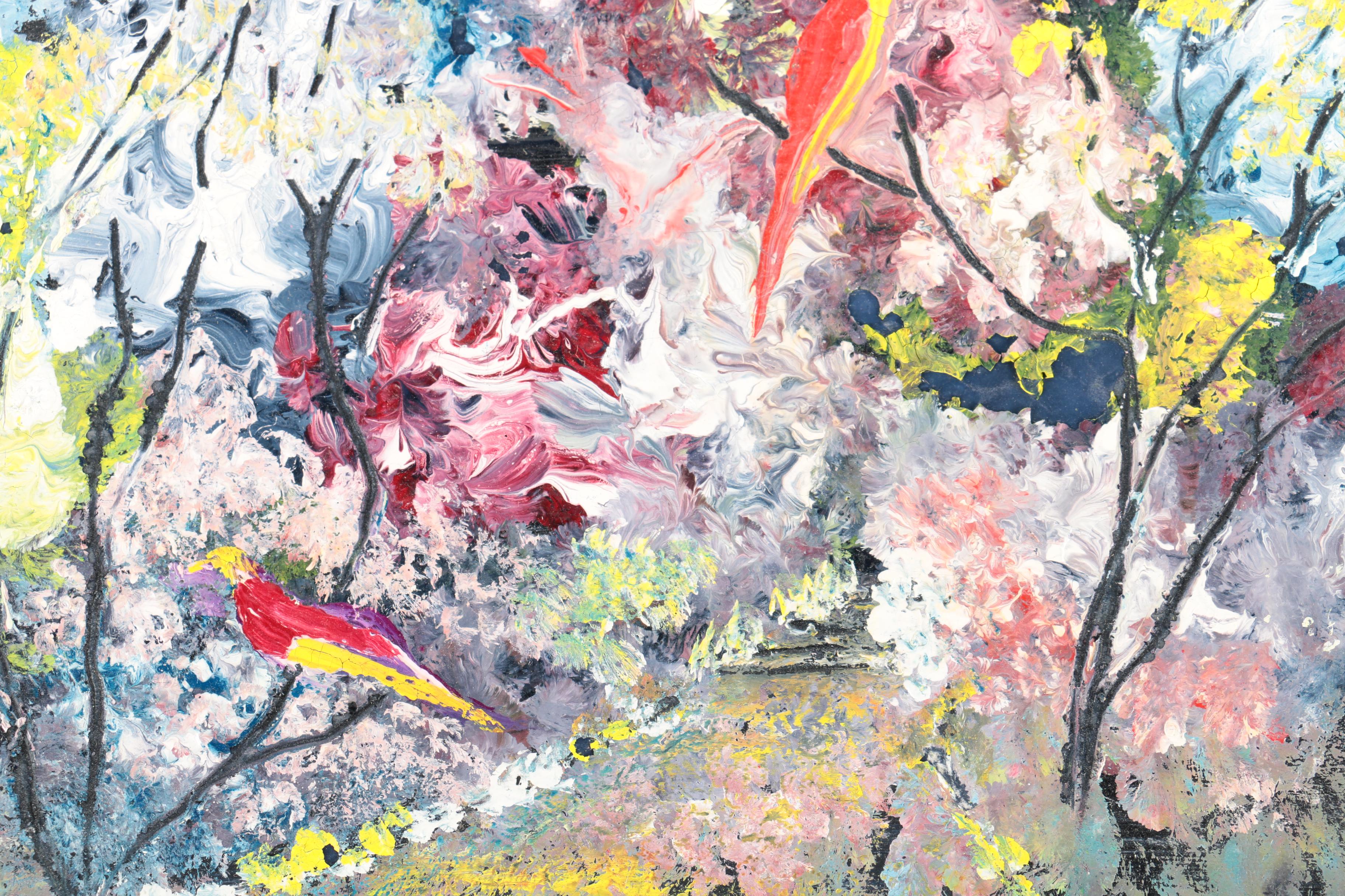 Collection of Abstract Gouache and Oil Paintings on Paper