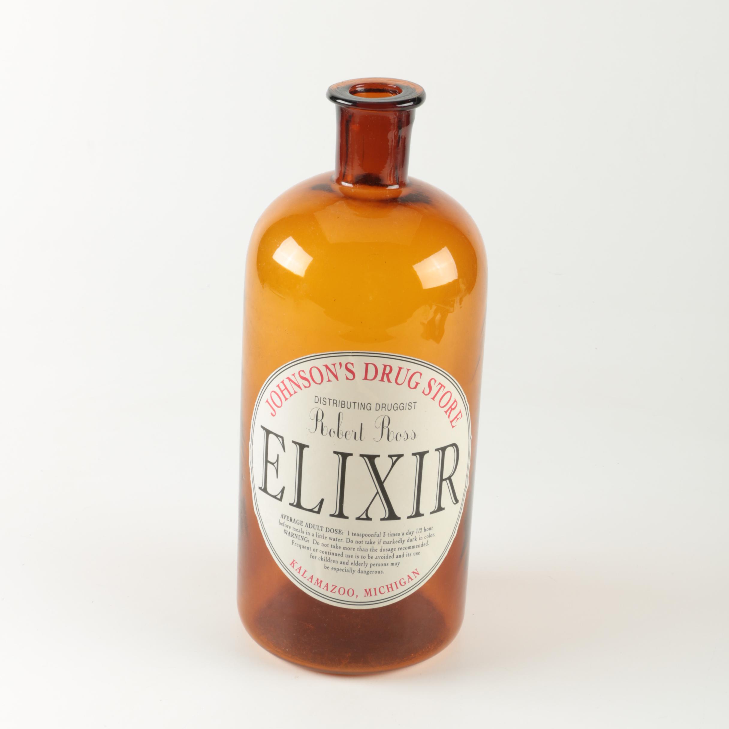 Two's Company "Johnson's Drug Store Elixer" Glass Bottle