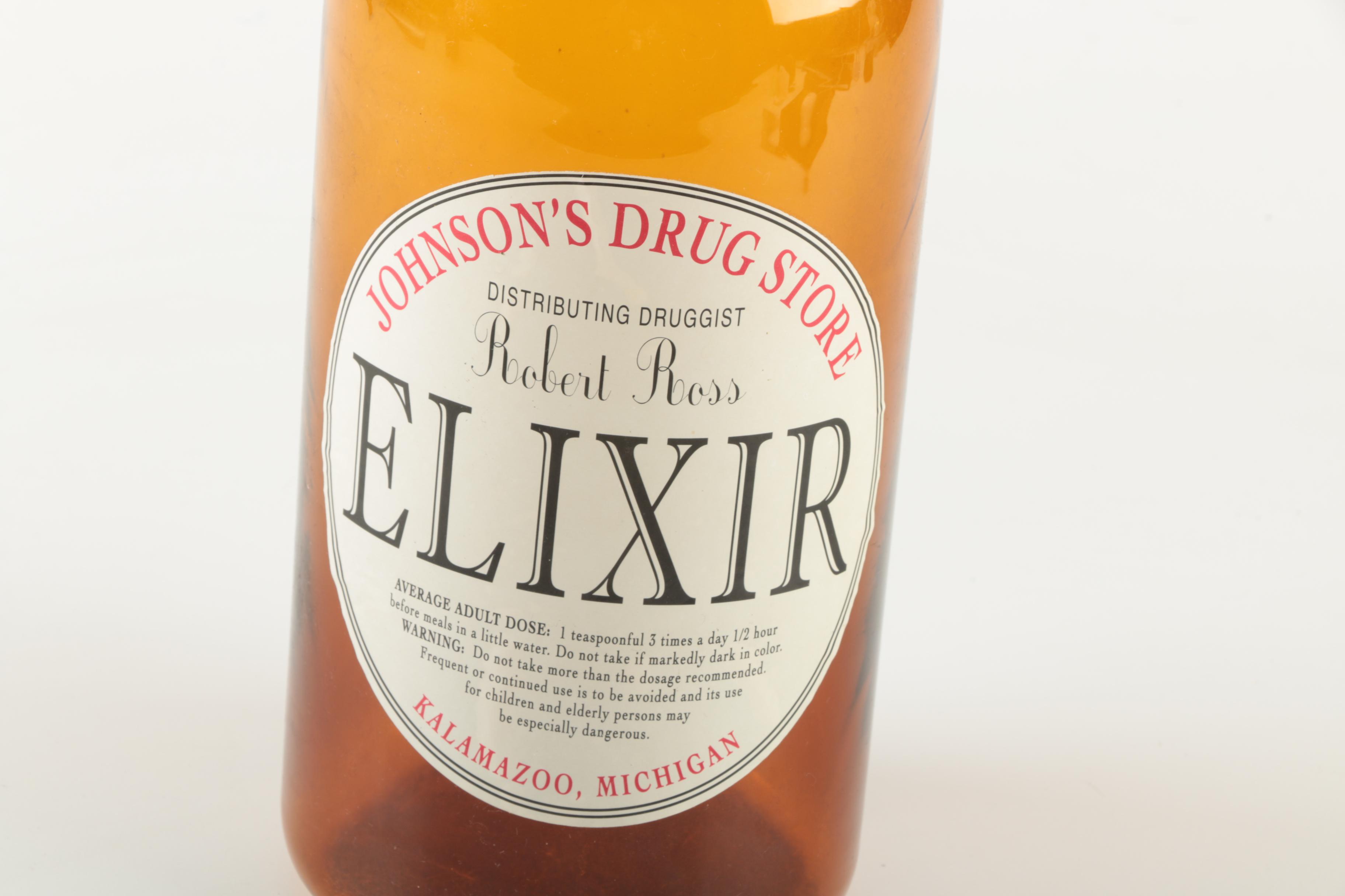 Two's Company "Johnson's Drug Store Elixer" Glass Bottle