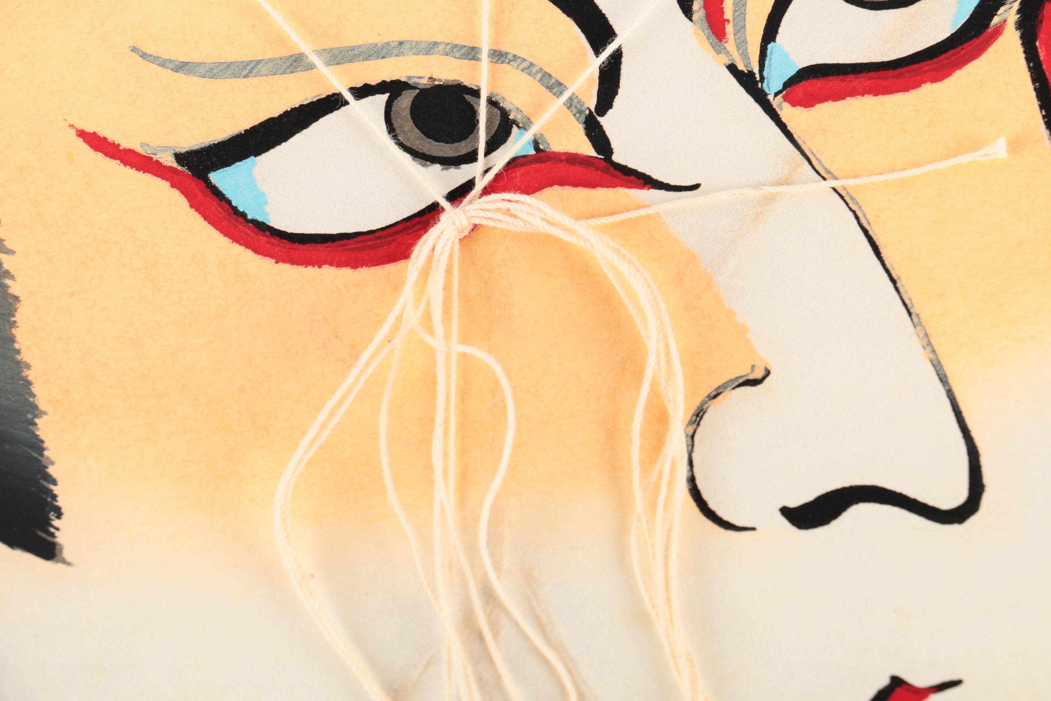 Pair of Painted Japanese Kabuki Kites