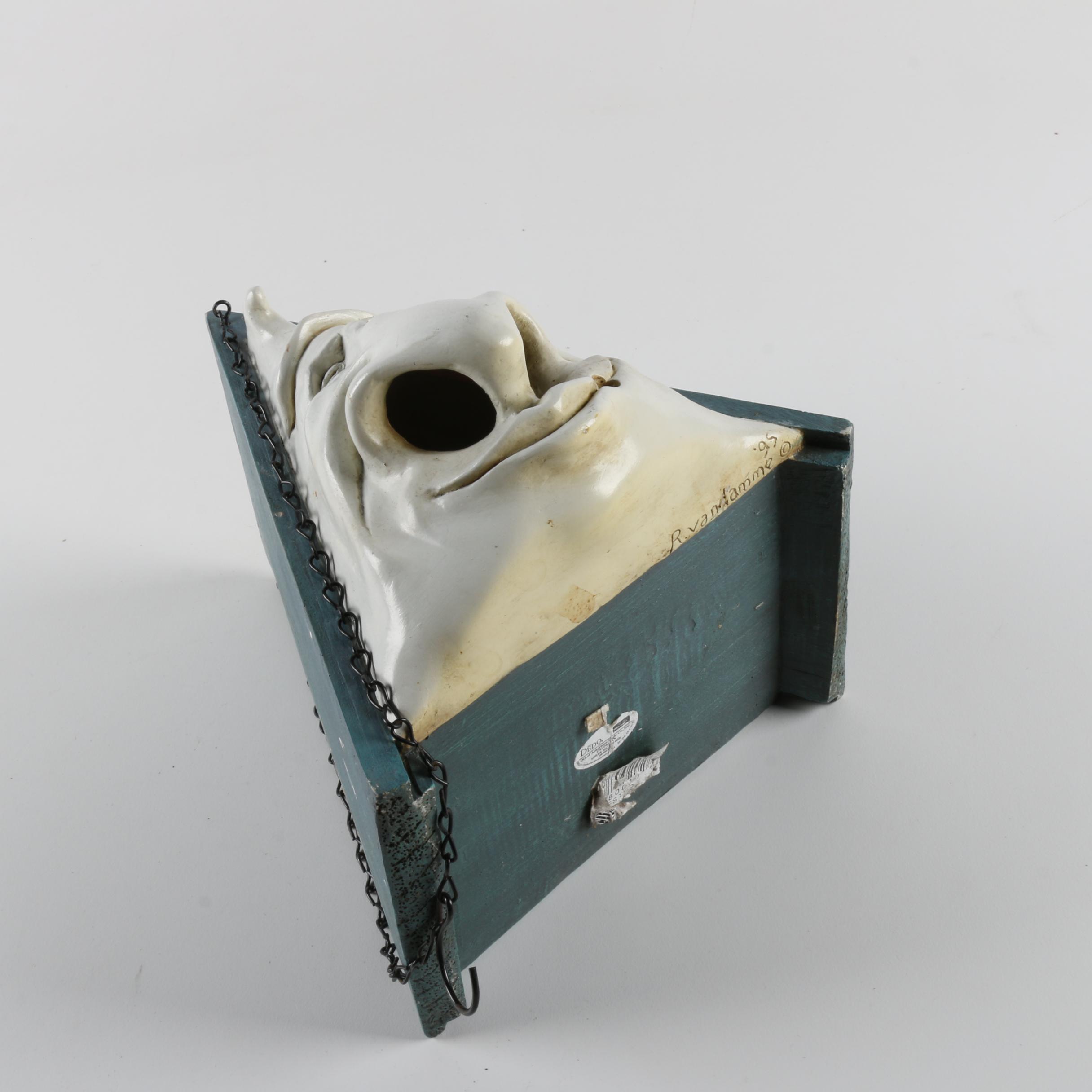 A-Frame Bird House with Whimsical Facial Motif Front