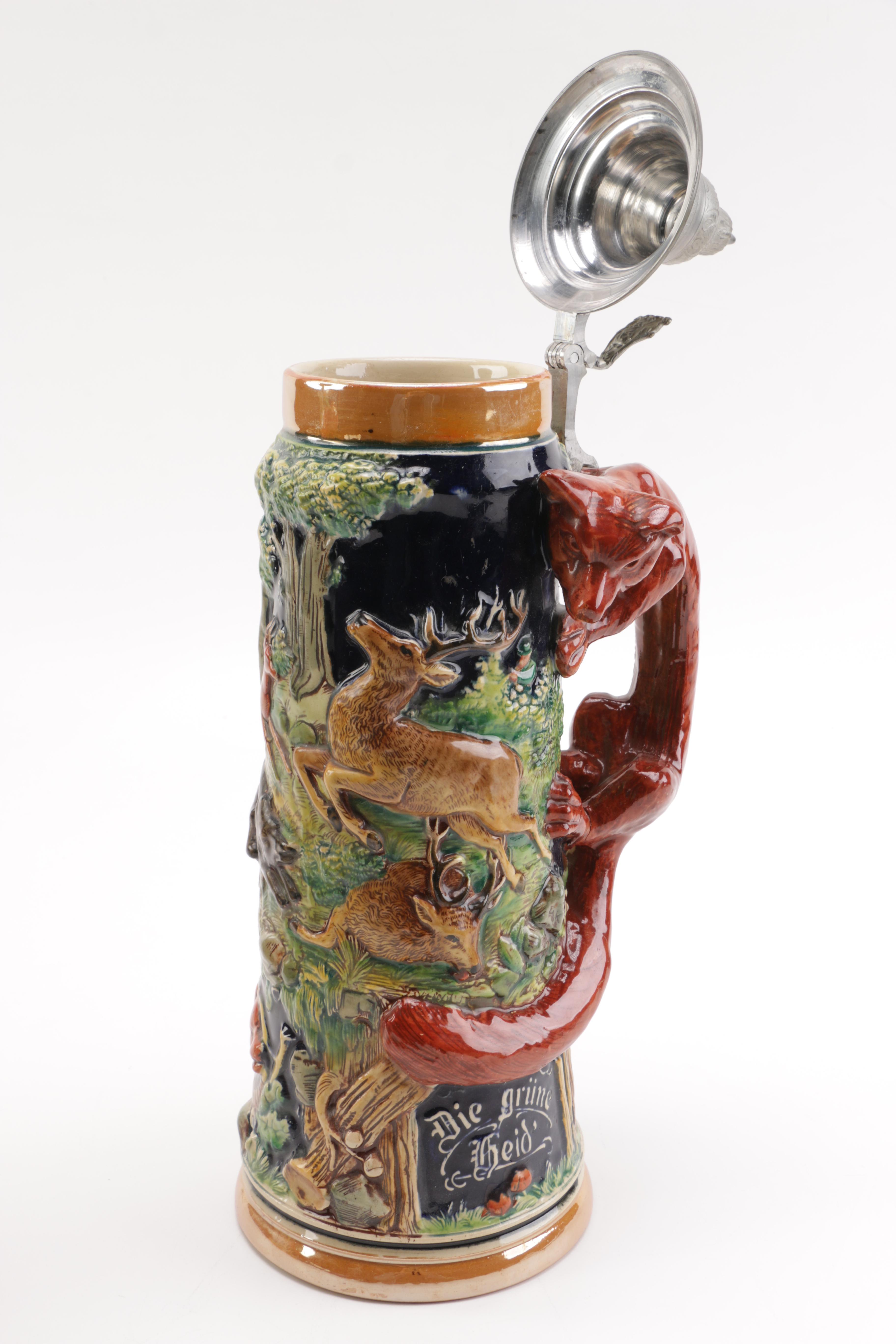 Lidded Ceramic Beer Steins