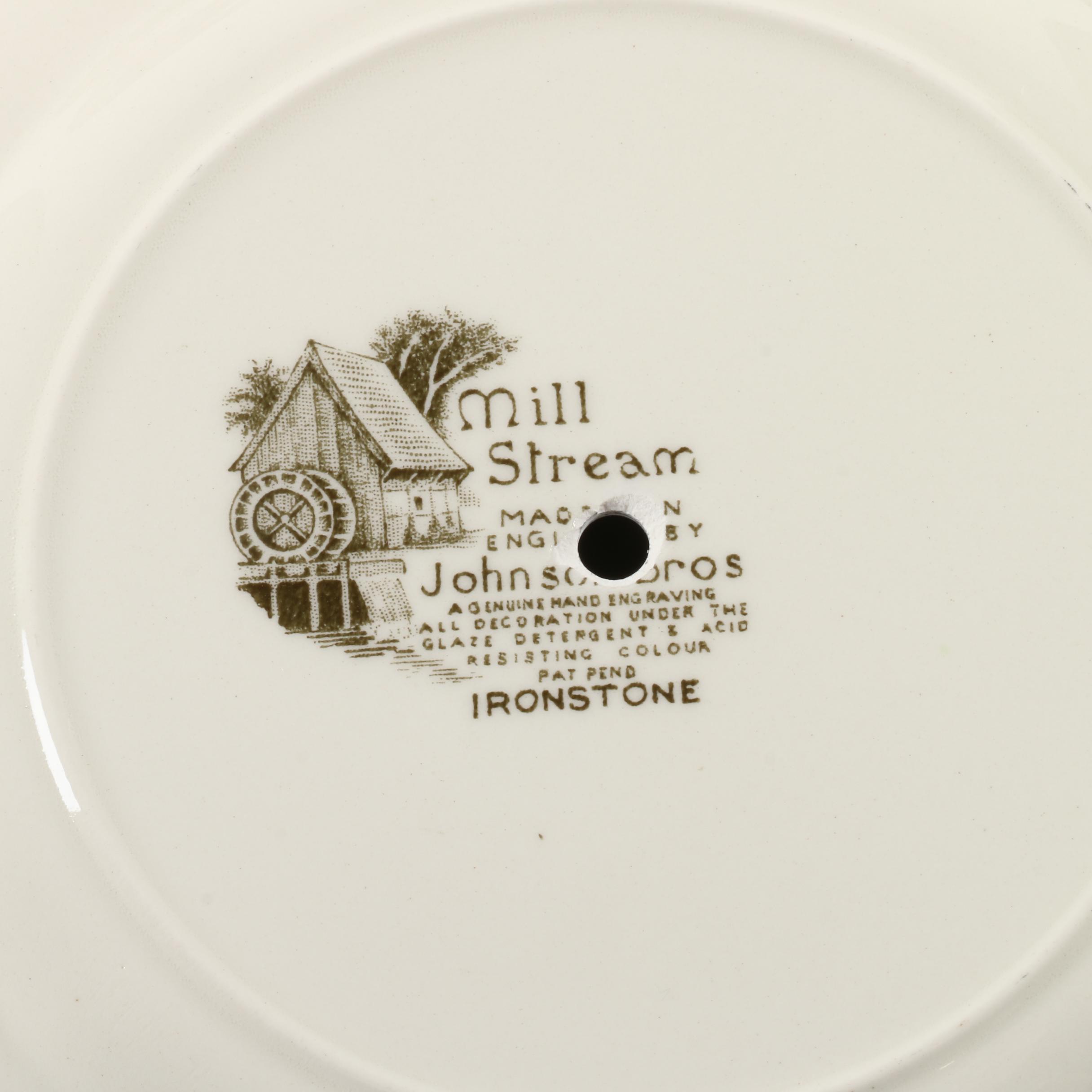 Vintage Johnson Bros. "Mill Stream" Ironstone Three Tier Server