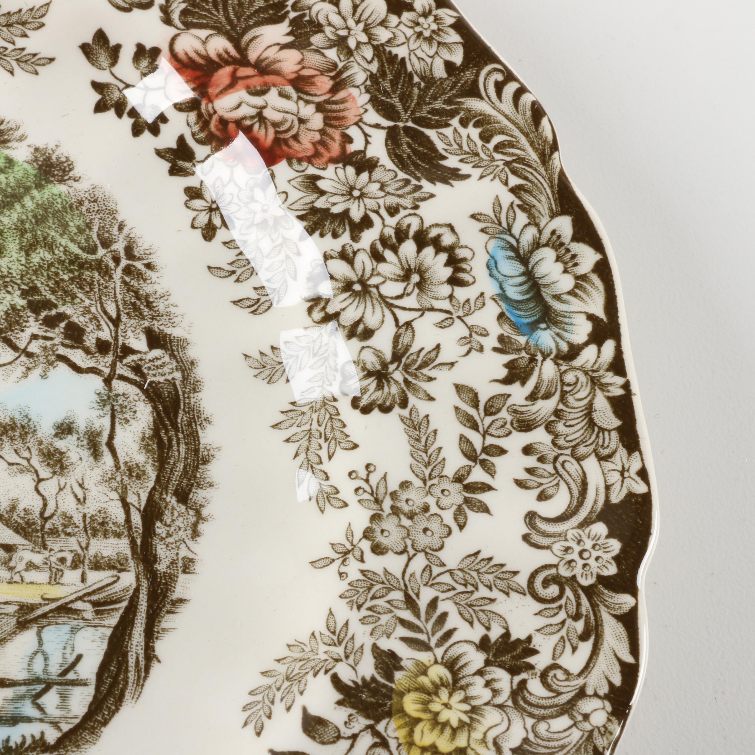 Vintage Johnson Bros. "Mill Stream" Ironstone Three Tier Server