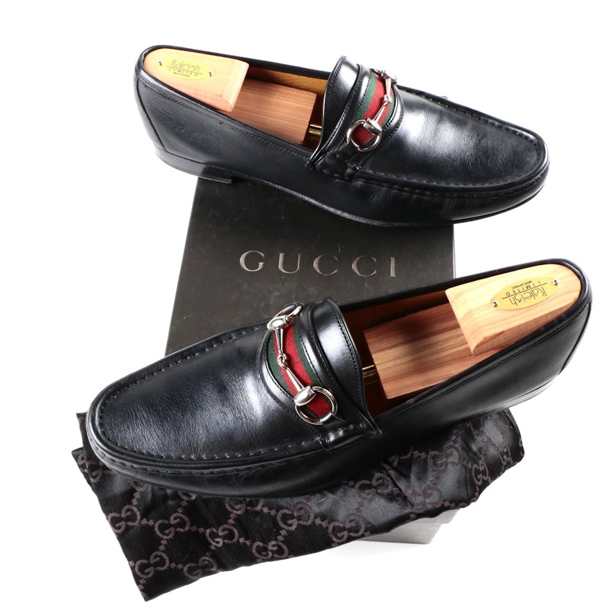 Men's Gucci Black Leather Loafers