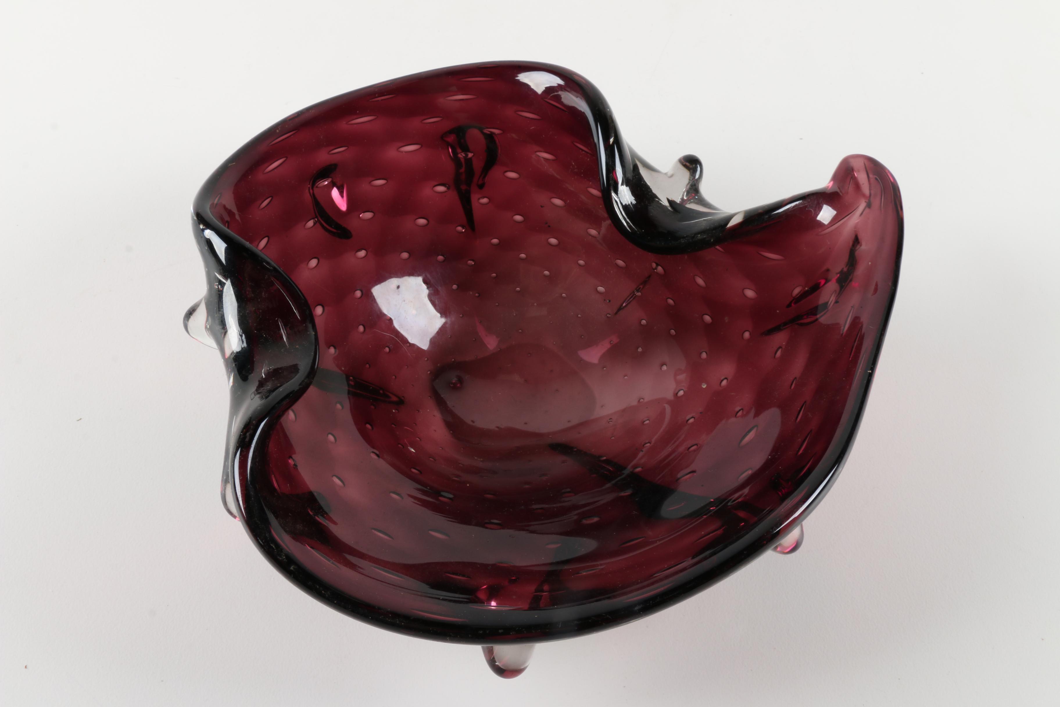 Pair of Lefton China and Art Glass Bowls